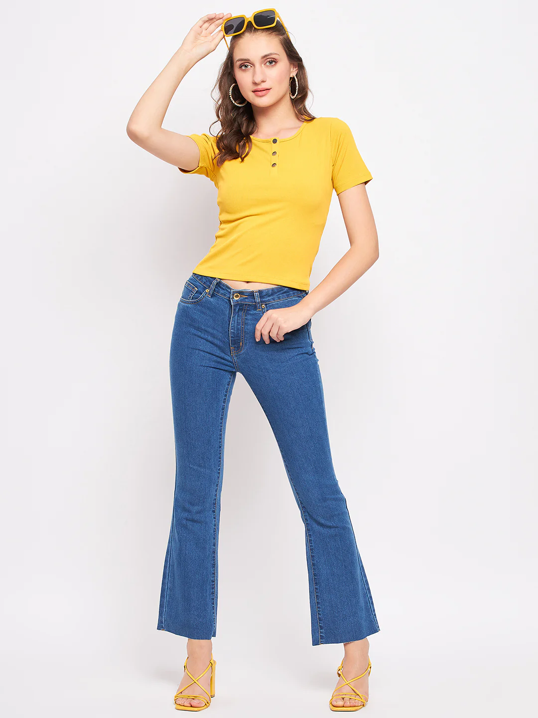 Madame Casual Mustard Cotton Top - Image 2