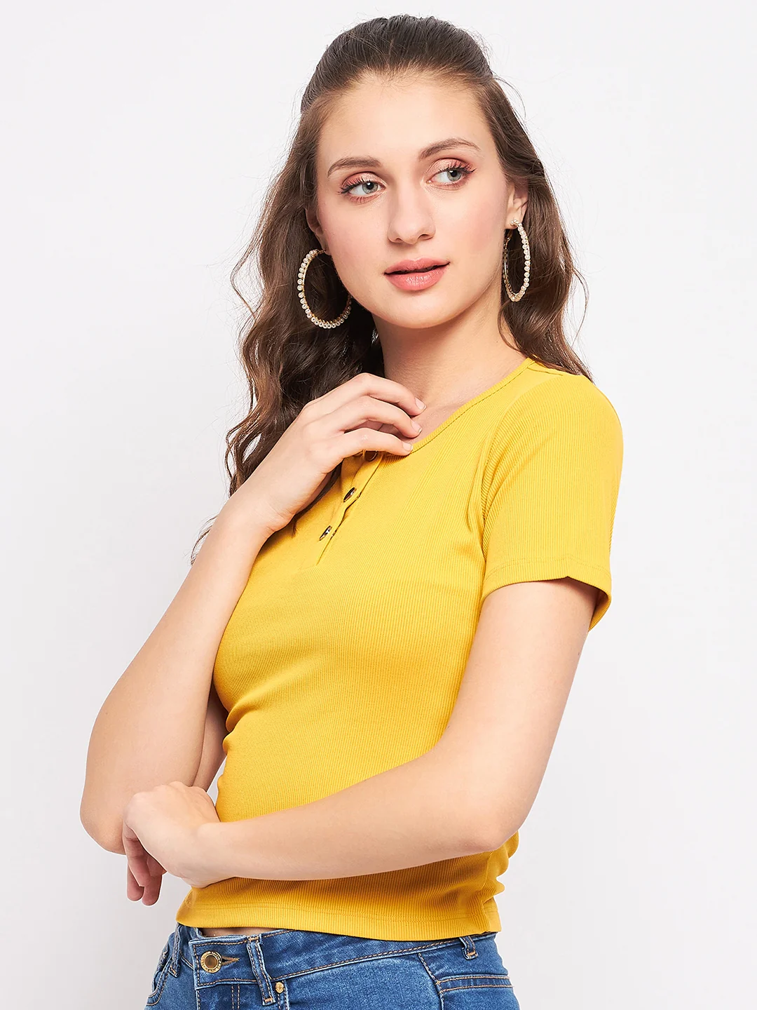 Madame Casual Mustard Cotton Top - Image 5