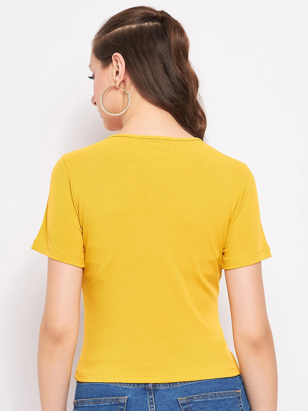 Madame Casual Mustard Cotton Top - Image 6