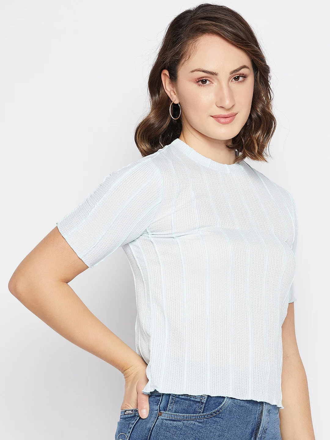 Madame Sky Cotton Striped Top - Image 4