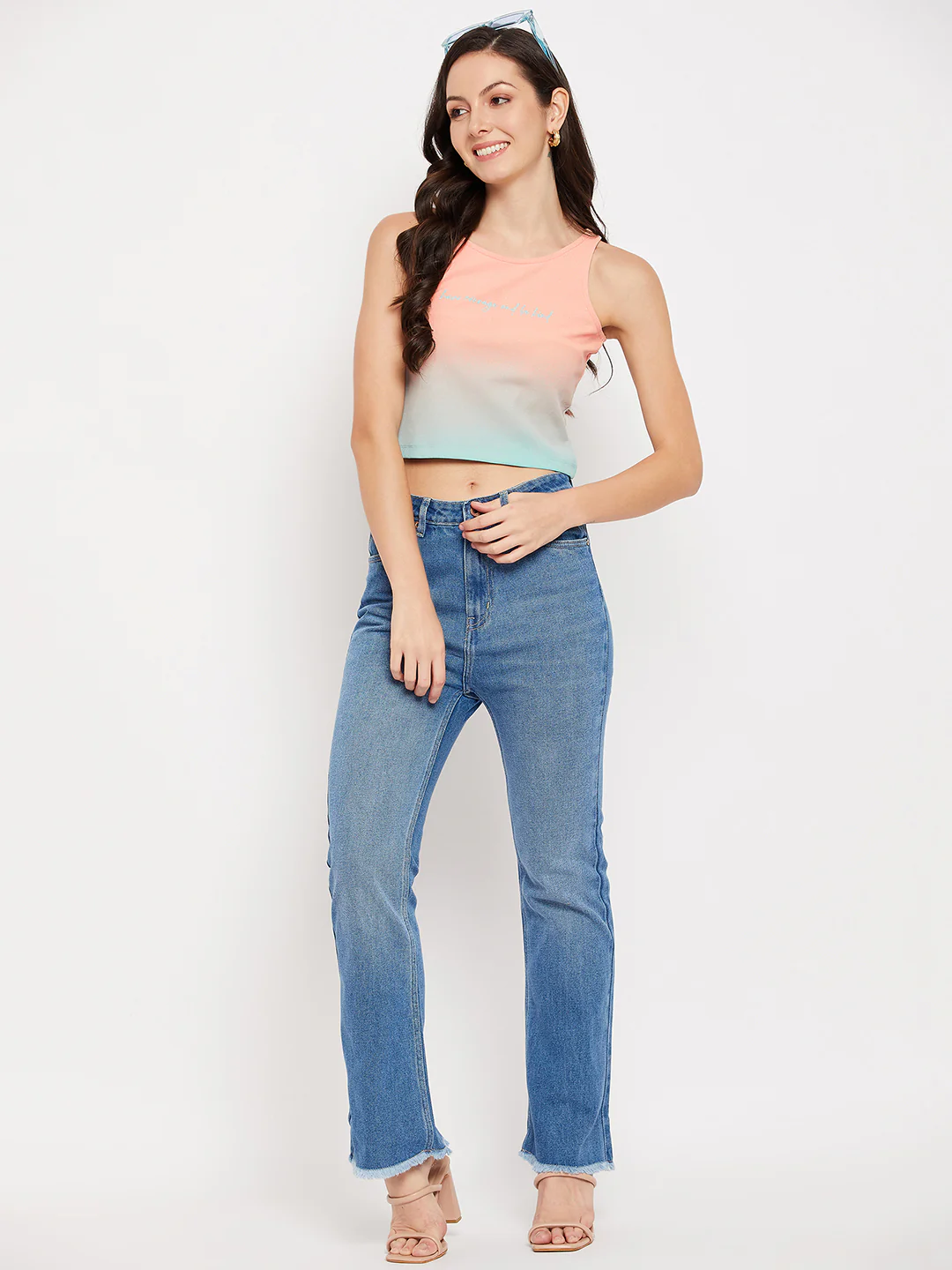 Madame Sublimation Aqua Cotton Crop Top - Image 2