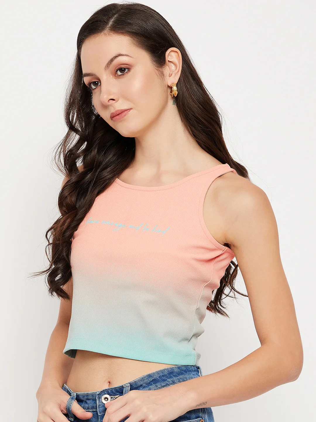 Madame Sublimation Aqua Cotton Crop Top - Image 5