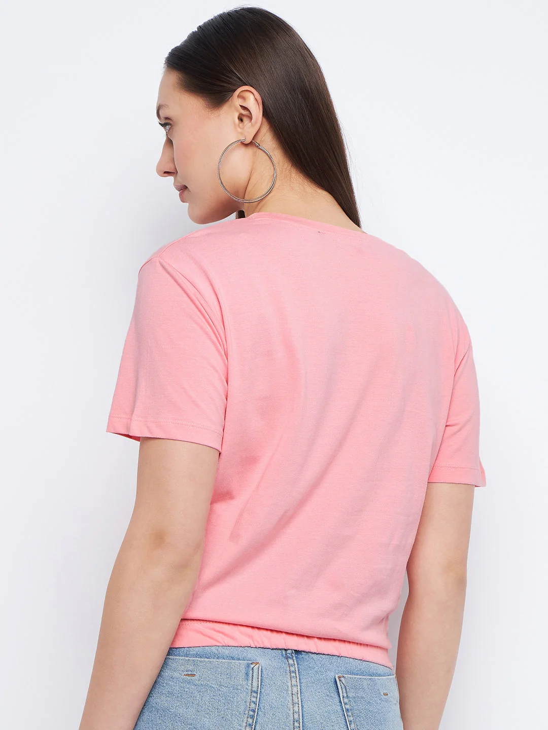 Madame Elasticated Hem Pink Embellished Top - Image 3