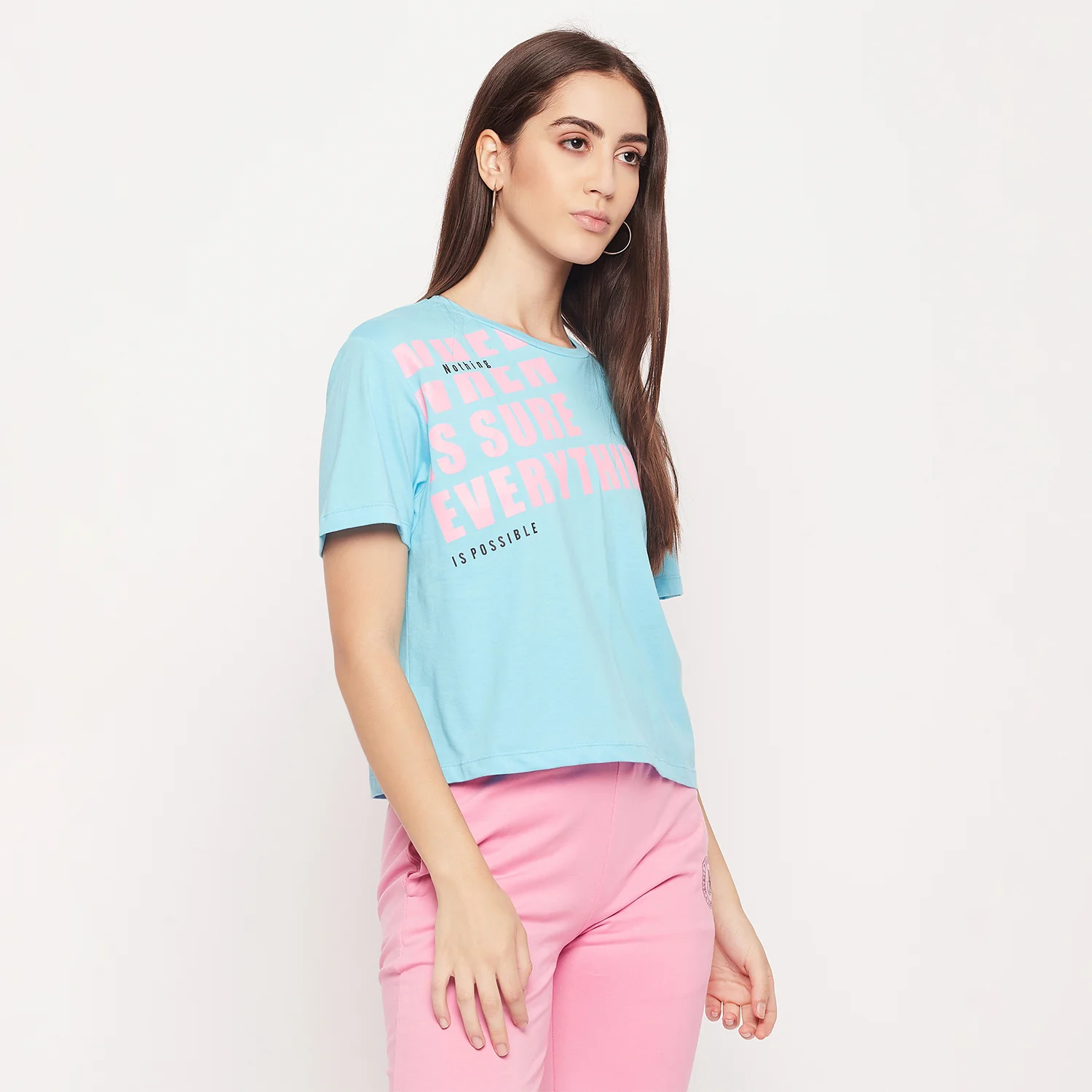 Madame Aqua Regular Typography Top - Image 3