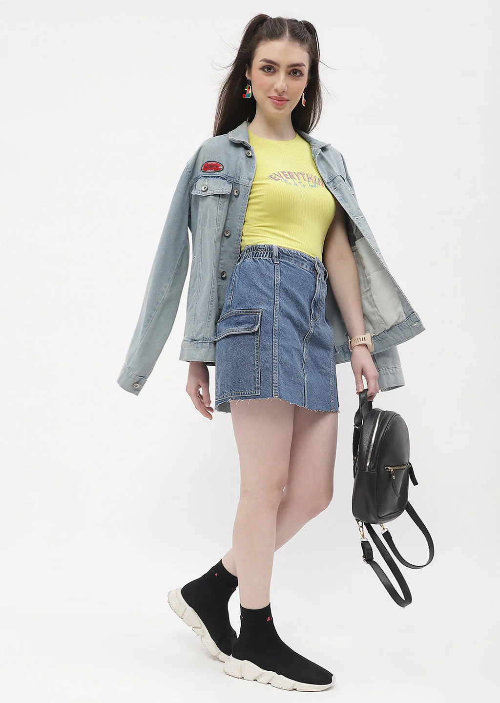 Madame Typography Lemon Yellow Crop T-Shirt - Image 6
