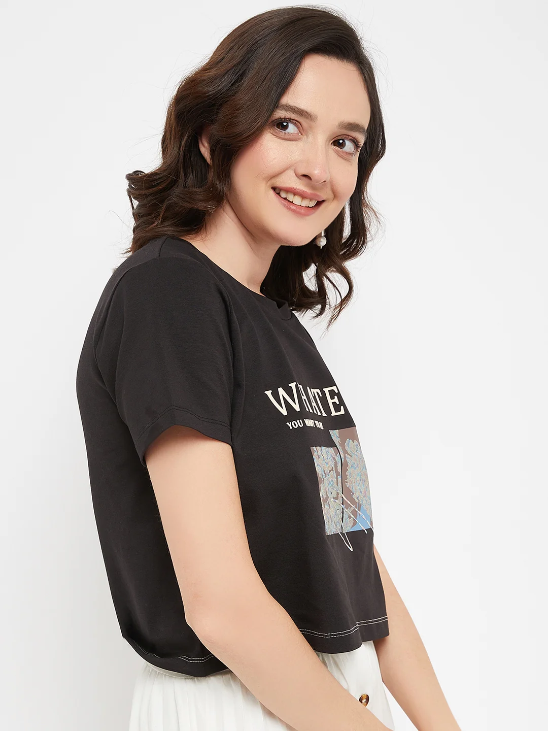 Madame Black Typography Cotton T-Shirt - Image 4