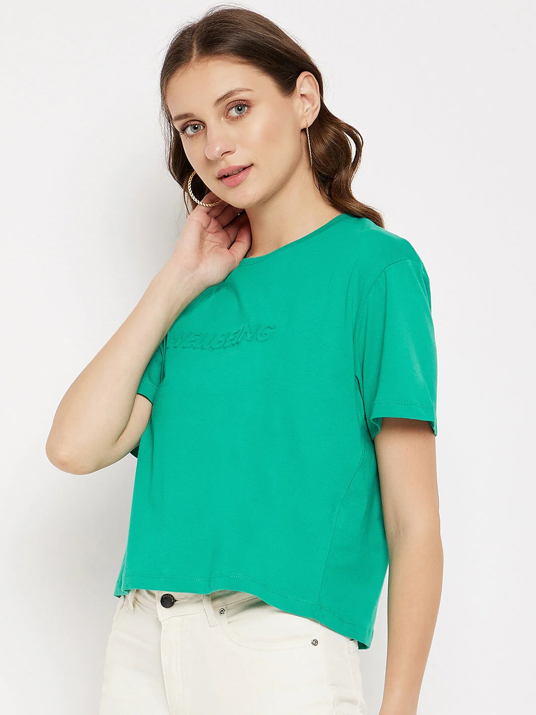 Madame Crew Neck Zen Green Printed T-Shirt - Image 3