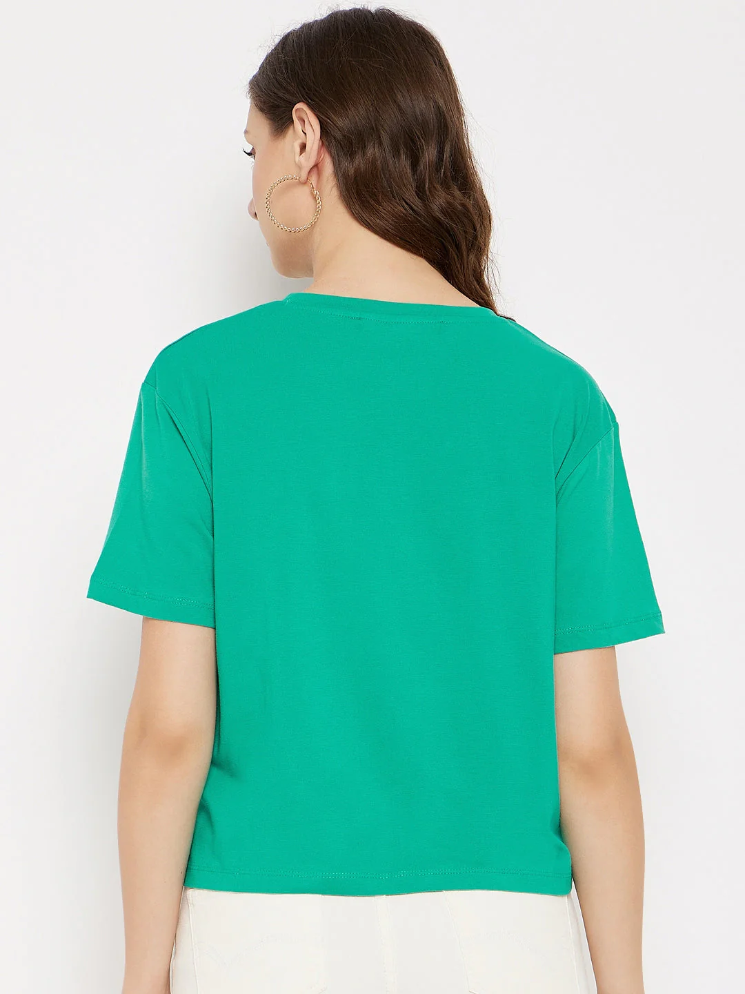 Madame Crew Neck Zen Green Printed T-Shirt - Image 5