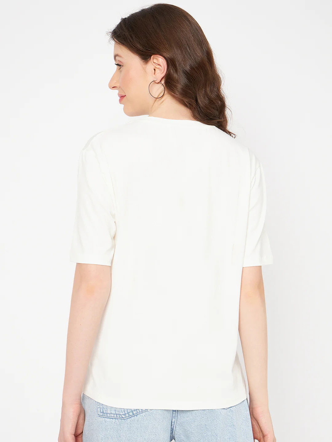 Madame Graphic Print Crew Neck White Cotton T-Shirt - Image 6