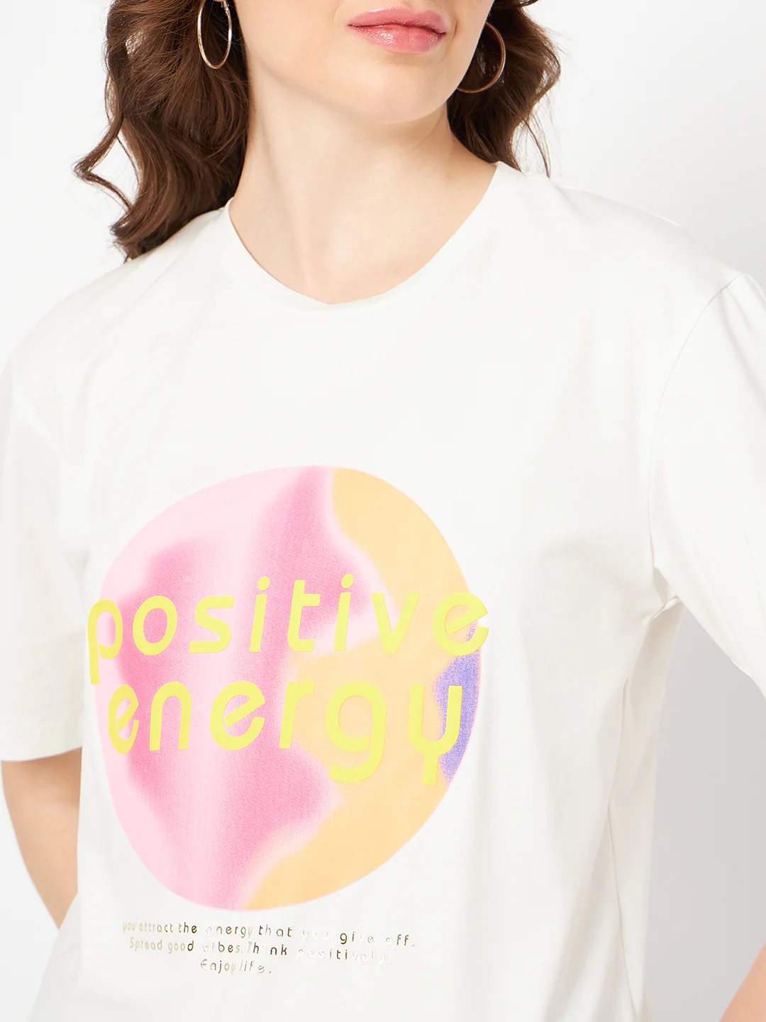 Madame Graphic Print Crew Neck White Cotton T-Shirt - Image 7