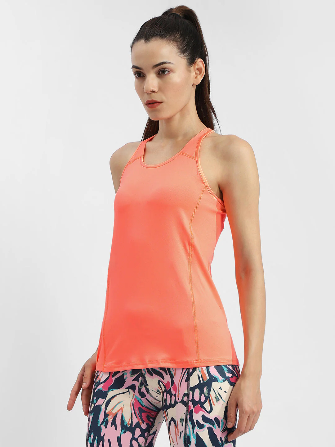 Madame Solid Orange Active Tank Top - Image 4