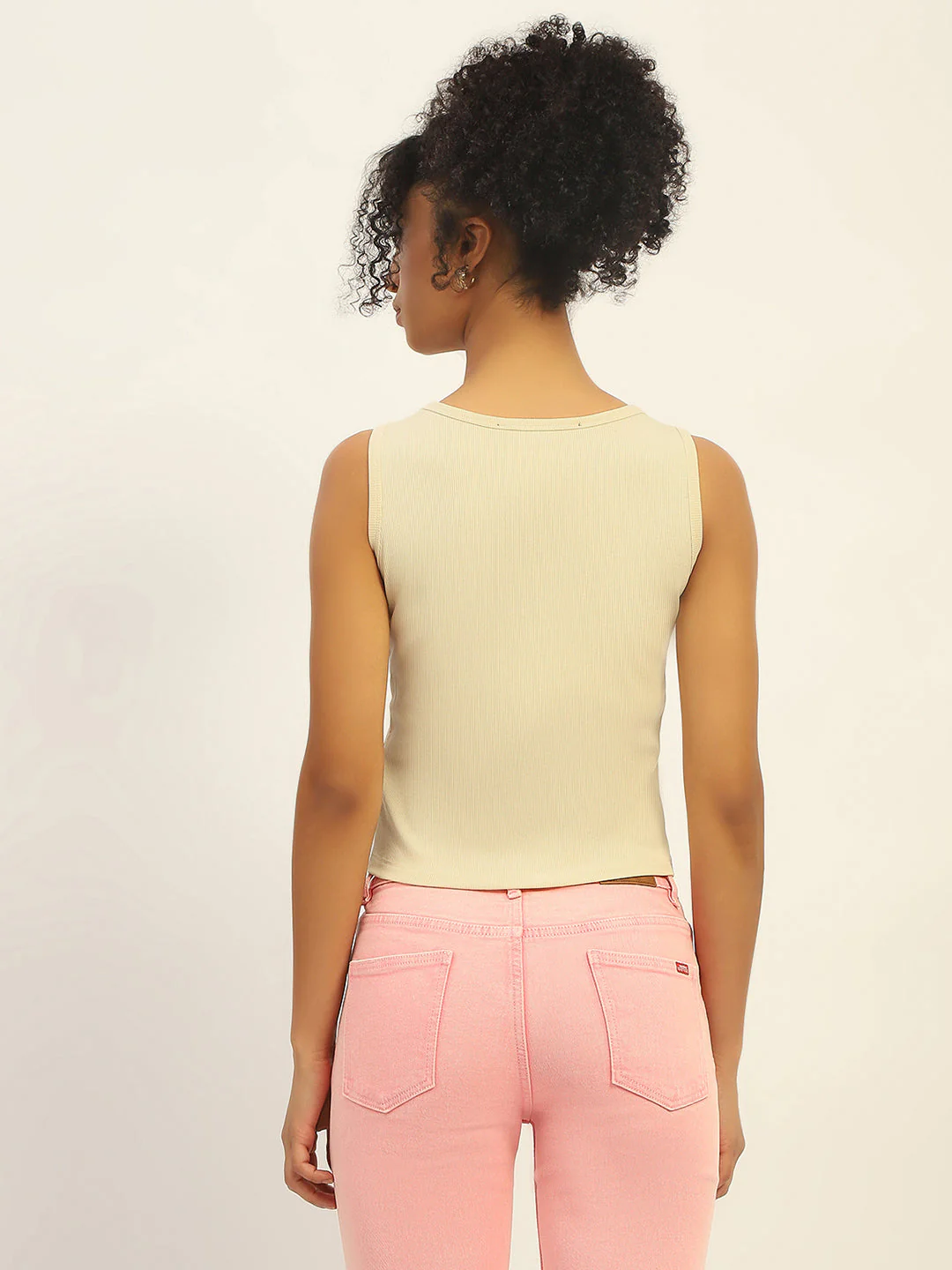 Madame Typography Printed Cream Cotton Top - Image 3