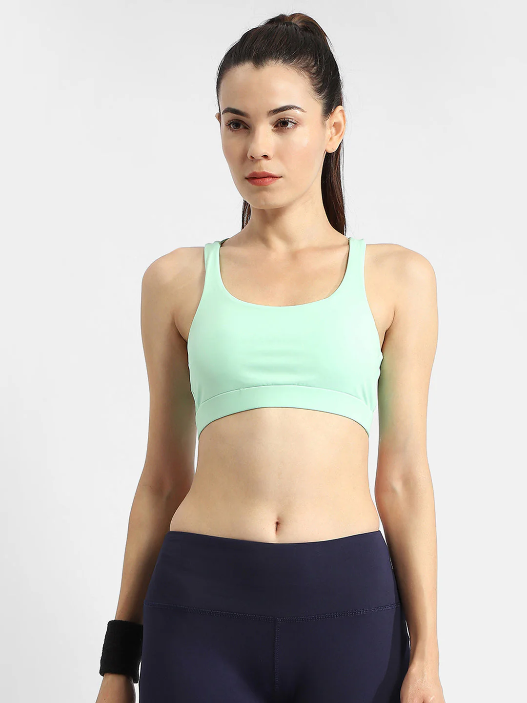 Madame Criss-Cross Back Mint Green Active Wear Top - Image 2