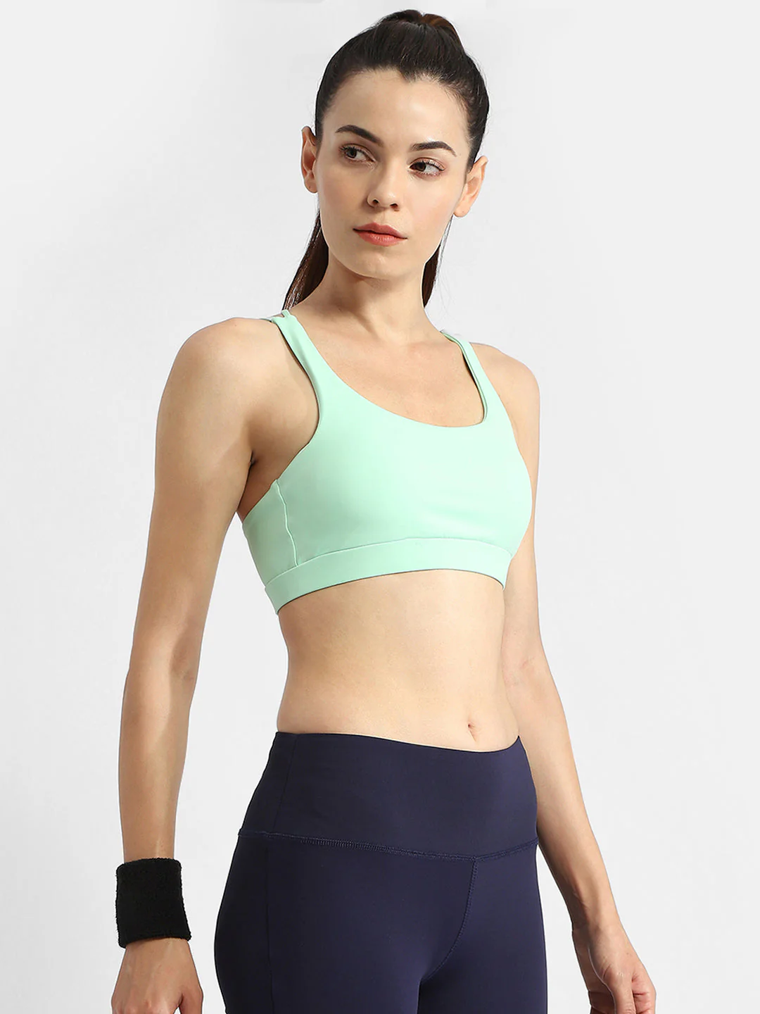 Madame Criss-Cross Back Mint Green Active Wear Top - Image 3