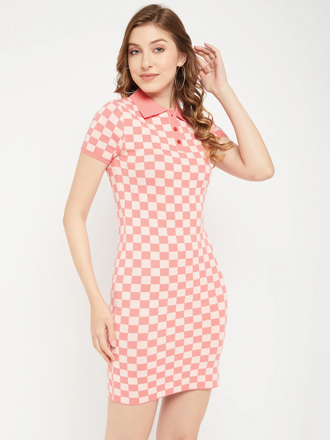 Madame Shirt Collar Bodycon Dress - Image 4