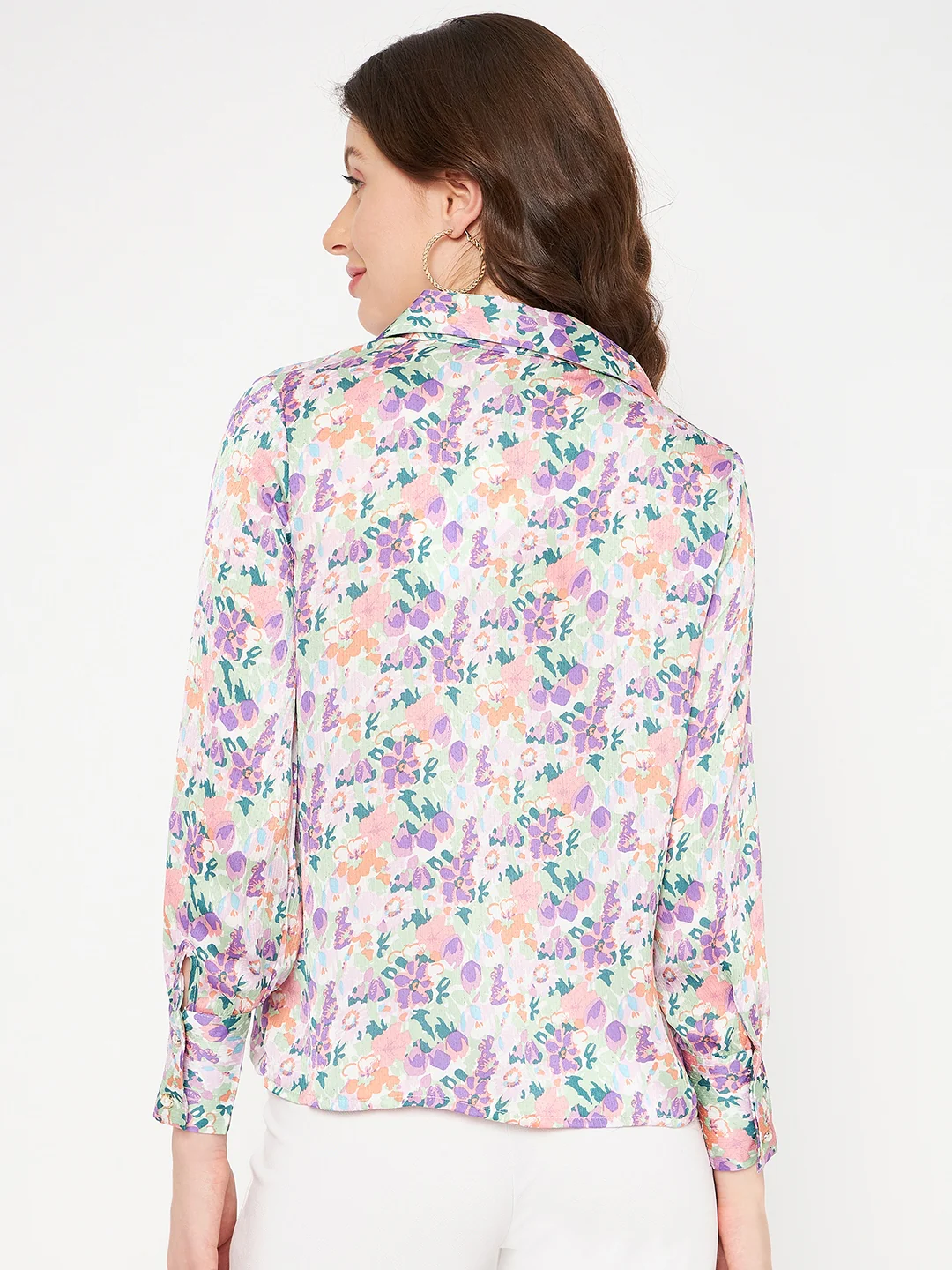 Madame All Over Floral Print Full Sleeve Purple Shirt - Image 6
