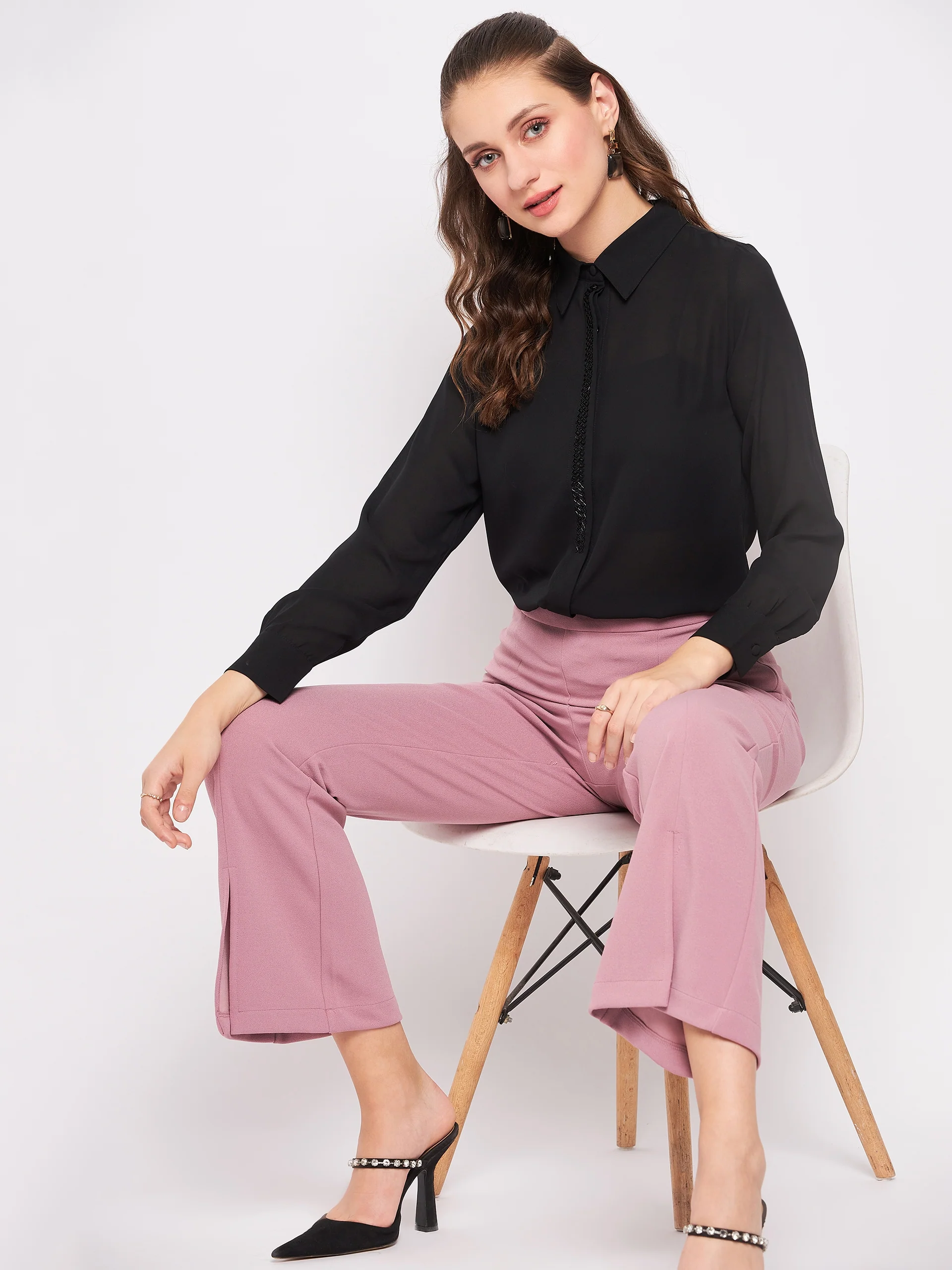 Madame Black Embellished Shirt