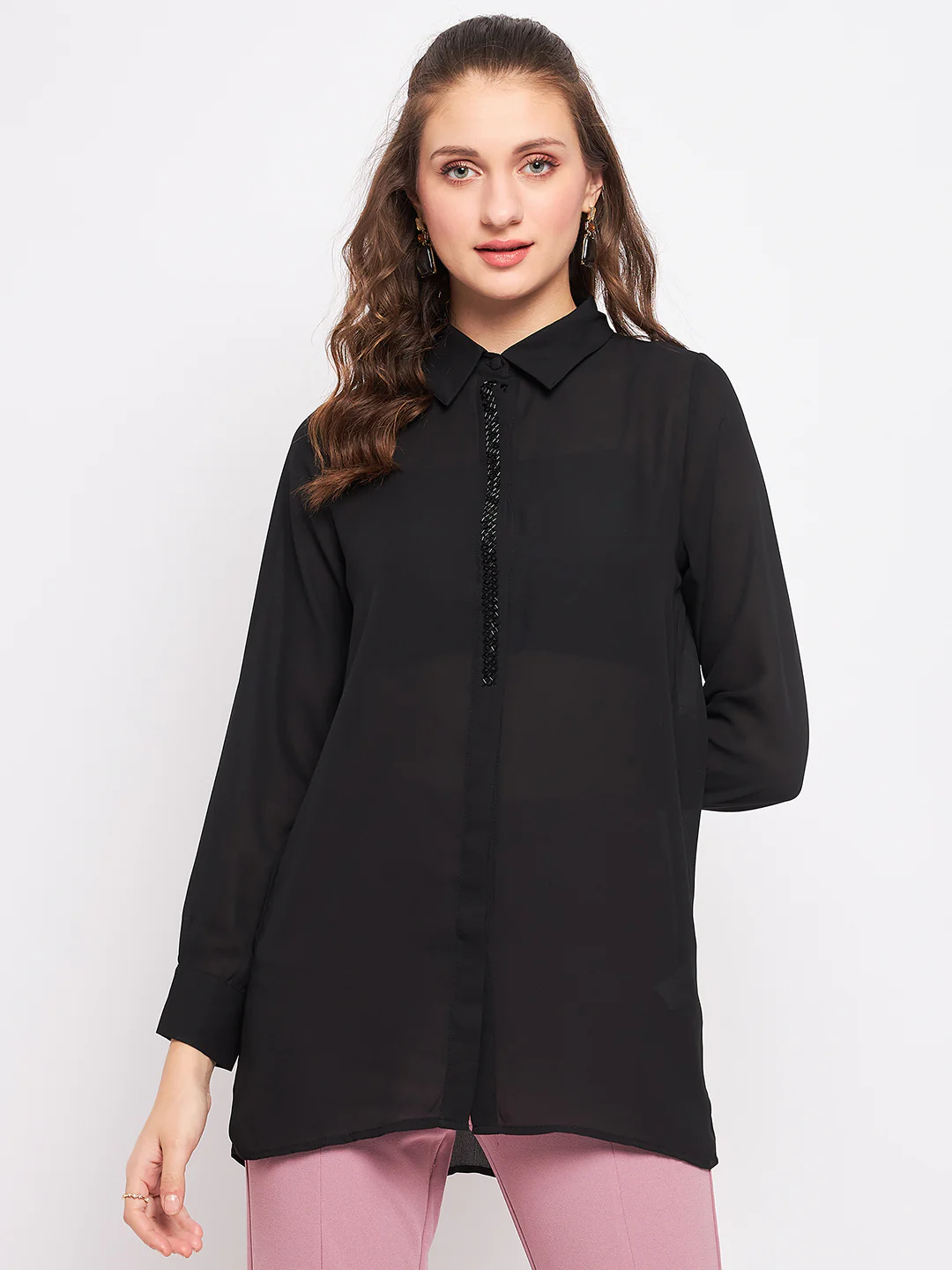 Madame Black Embellished Shirt - Image 3