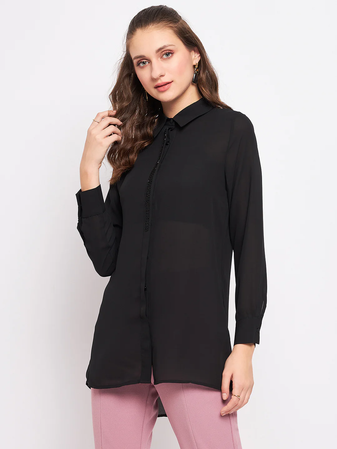 Madame Black Embellished Shirt - Image 5
