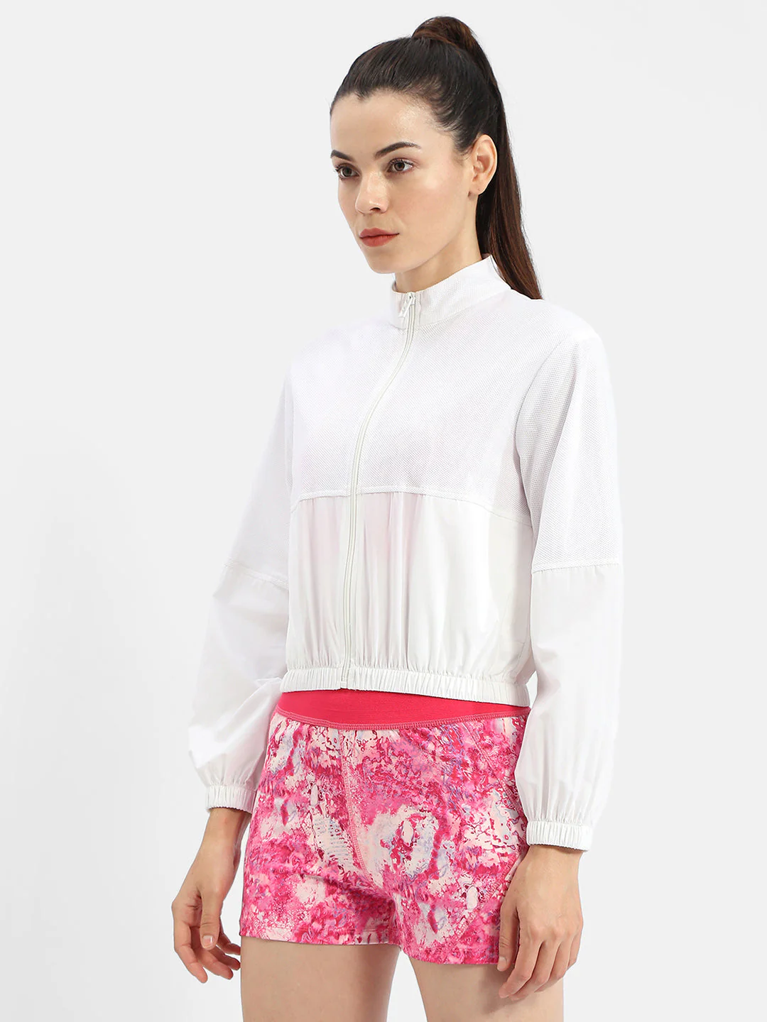 Madame Patchwork White Athleisure Jacket - Image 4