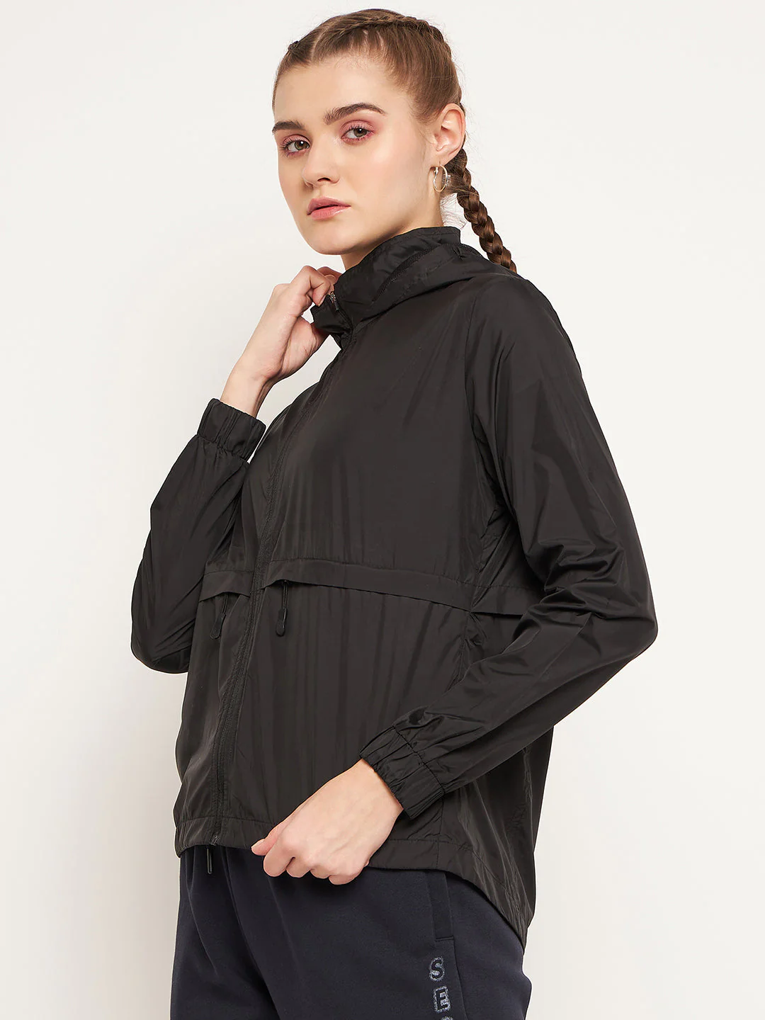 Madame Solid Black Jacket - Image 5