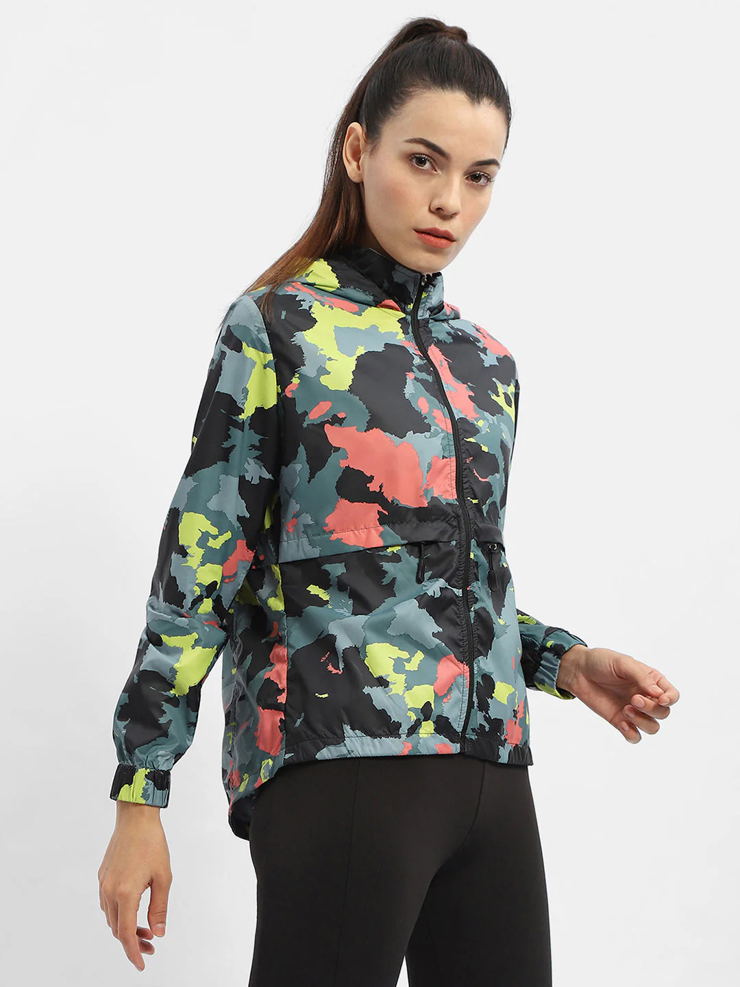 Madame Abstract Print Multicolour Windcheater Jacket - Image 3