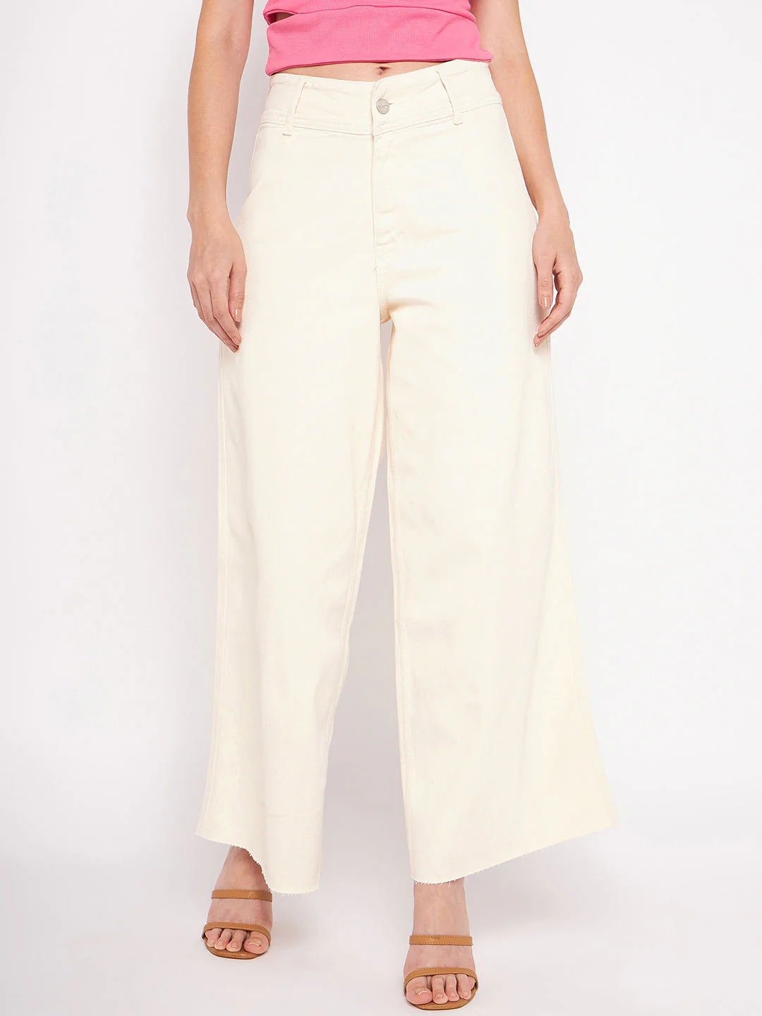 Madame Ivory Flared Cotton Pants