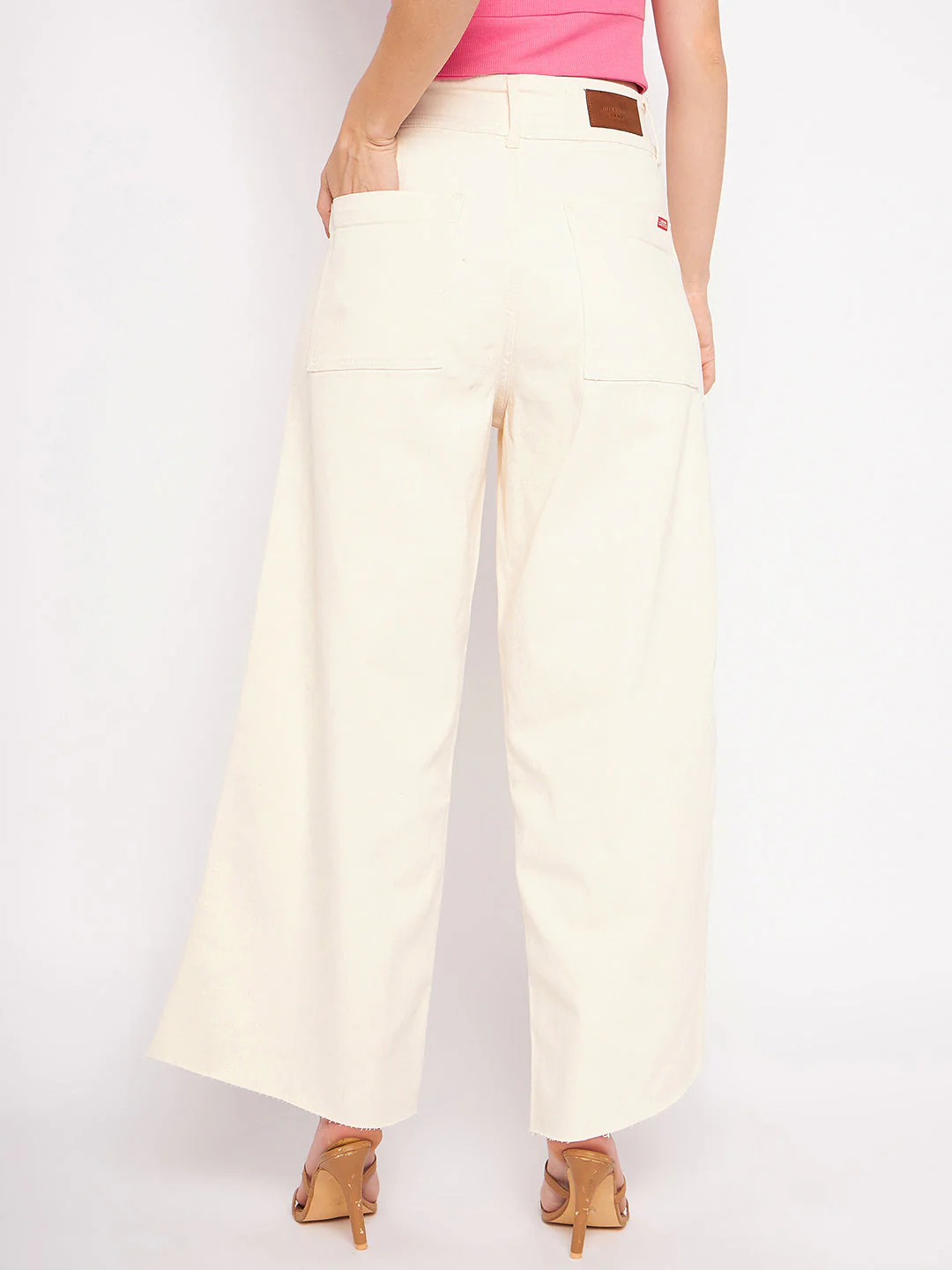 Madame Ivory Flared Cotton Pants - Image 5