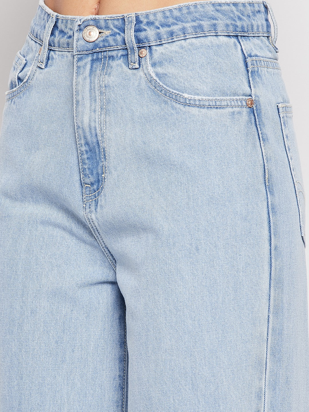 Madame Women Blue Rugged Denim - Image 2