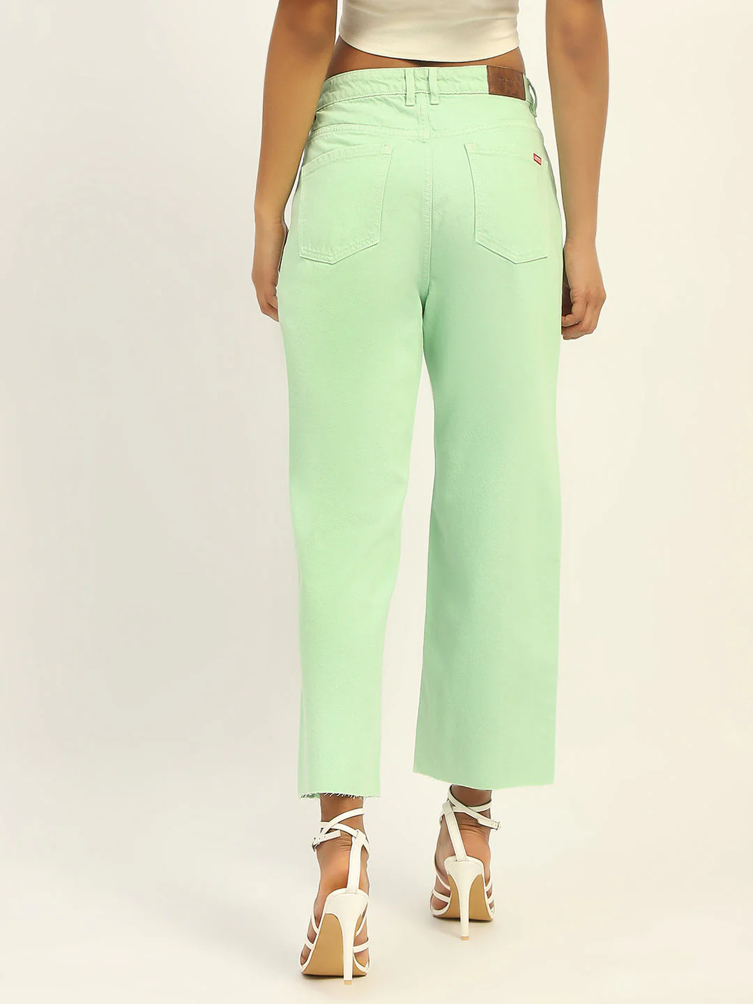 Madame Regular Mid Rise Cotton Green Denim - Image 3