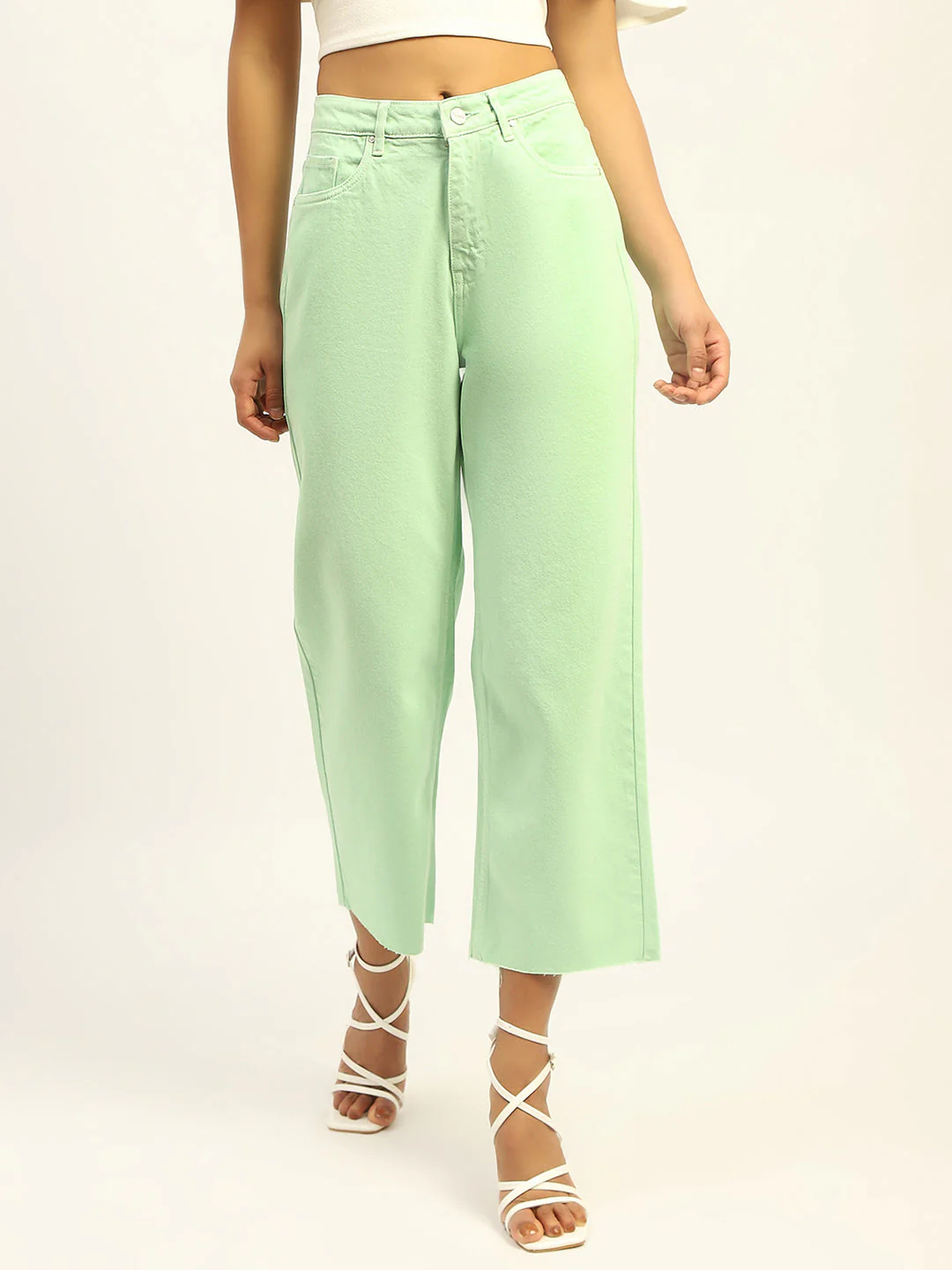 Madame Regular Mid Rise Cotton Green Denim - Image 4