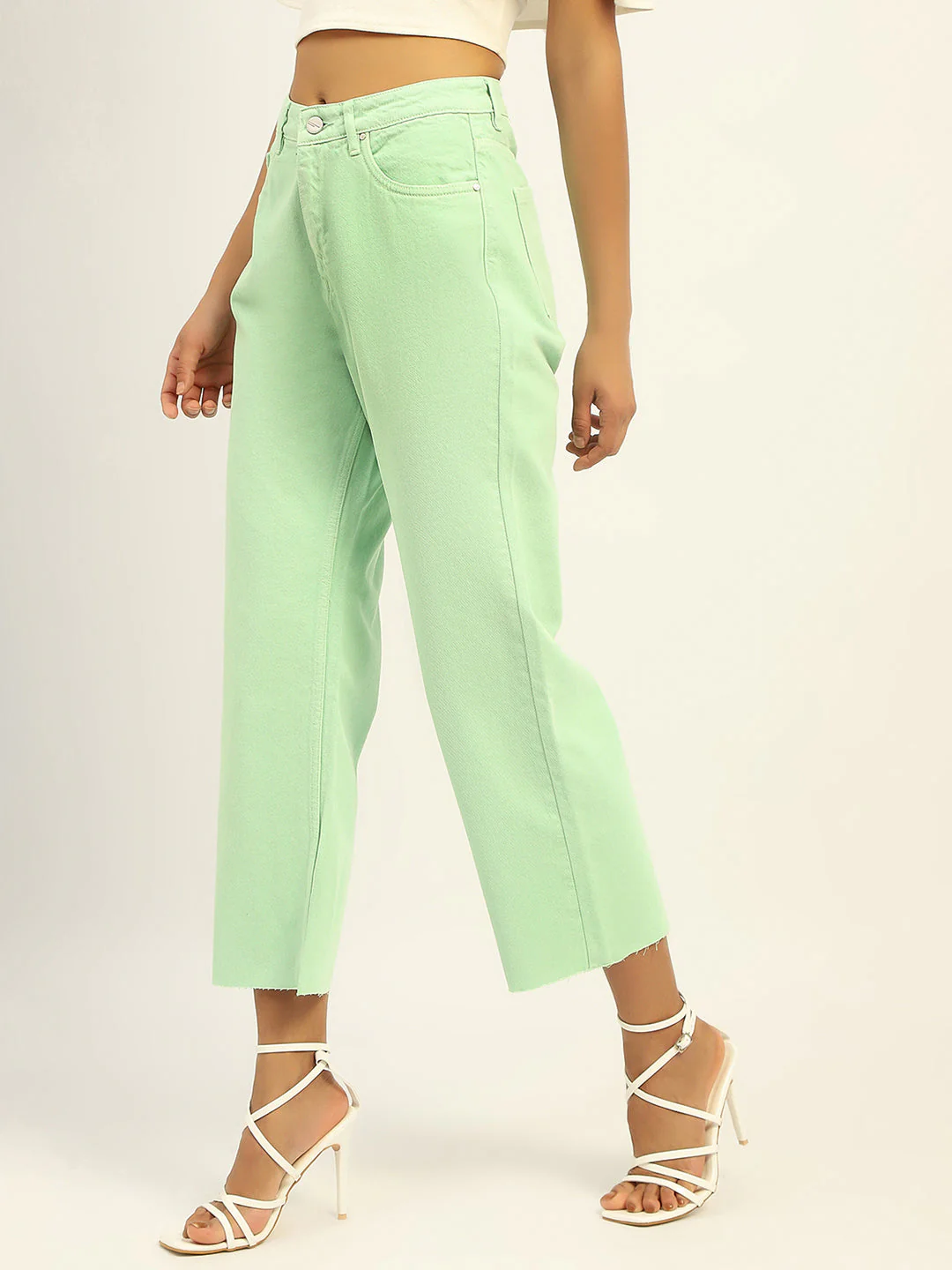 Madame Regular Mid Rise Cotton Green Denim - Image 5