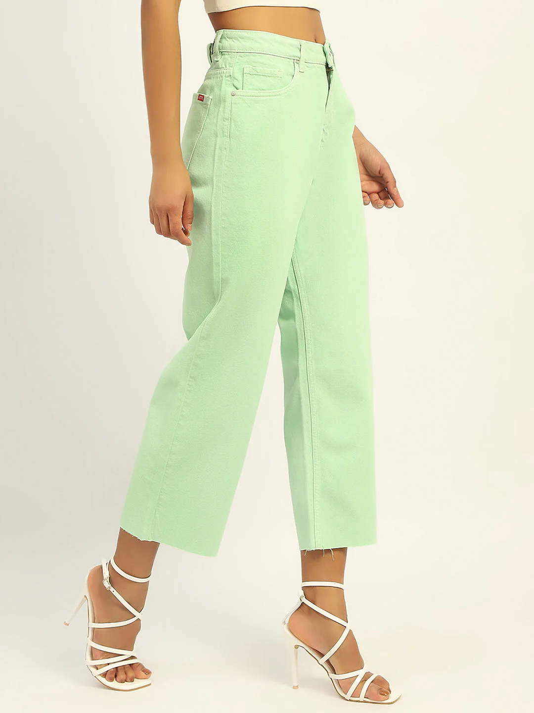 Madame Regular Mid Rise Cotton Green Denim - Image 6