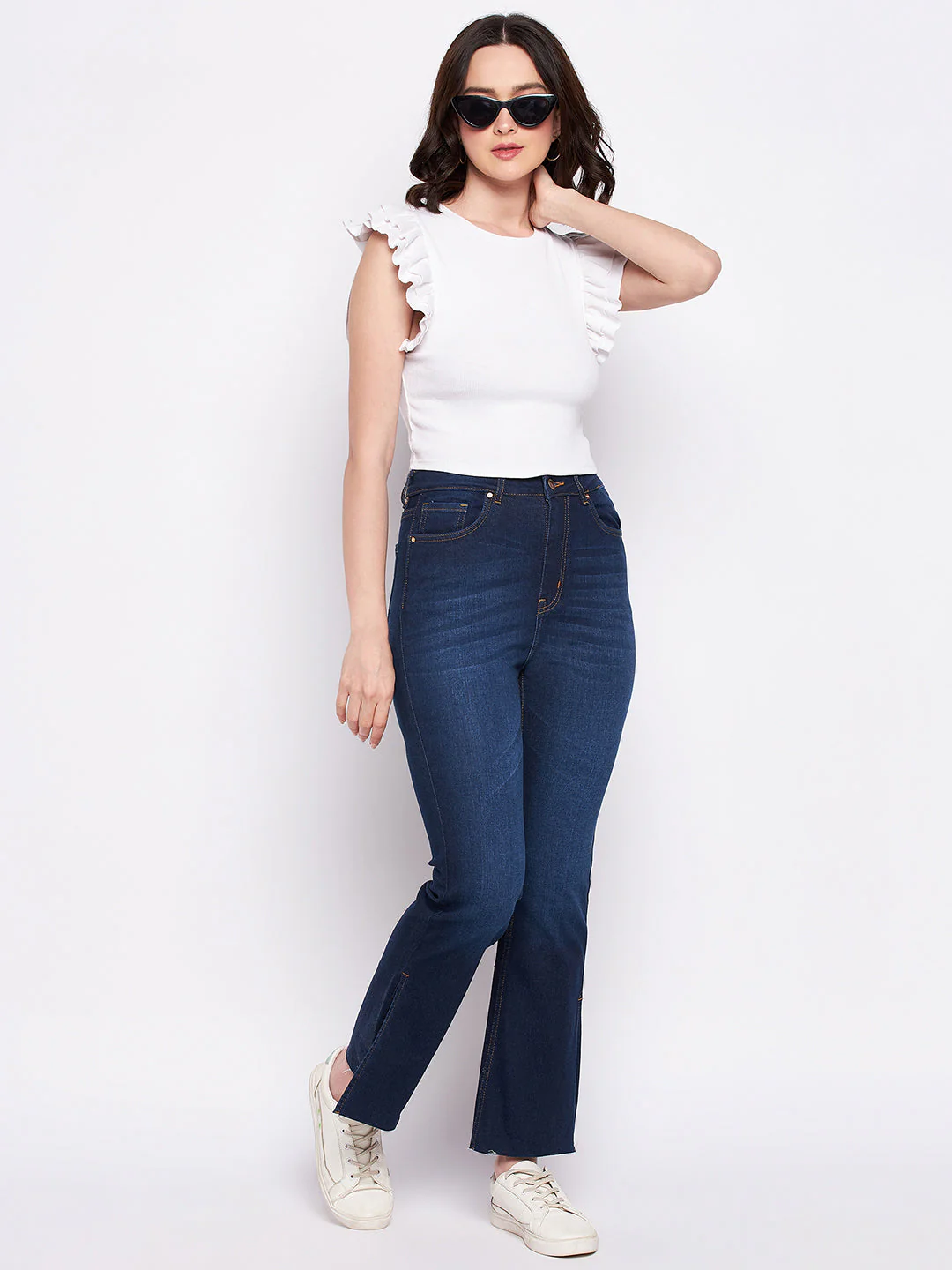 Madame Dark Blue Mid-Rise Boot -Cut Jean - Image 2