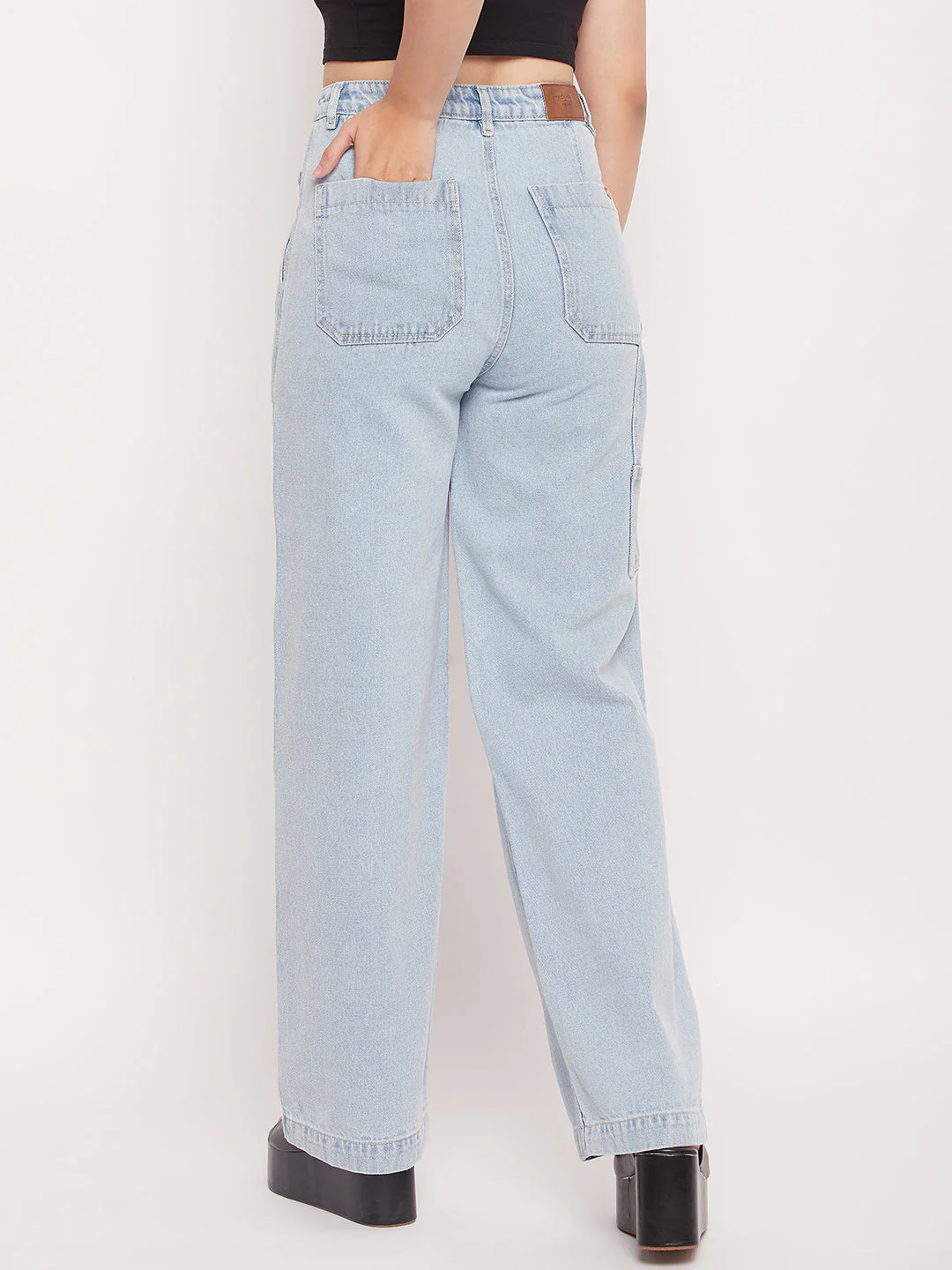 Madame Ice Blue High Rise Boyfriend Fit Jeans - Image 5