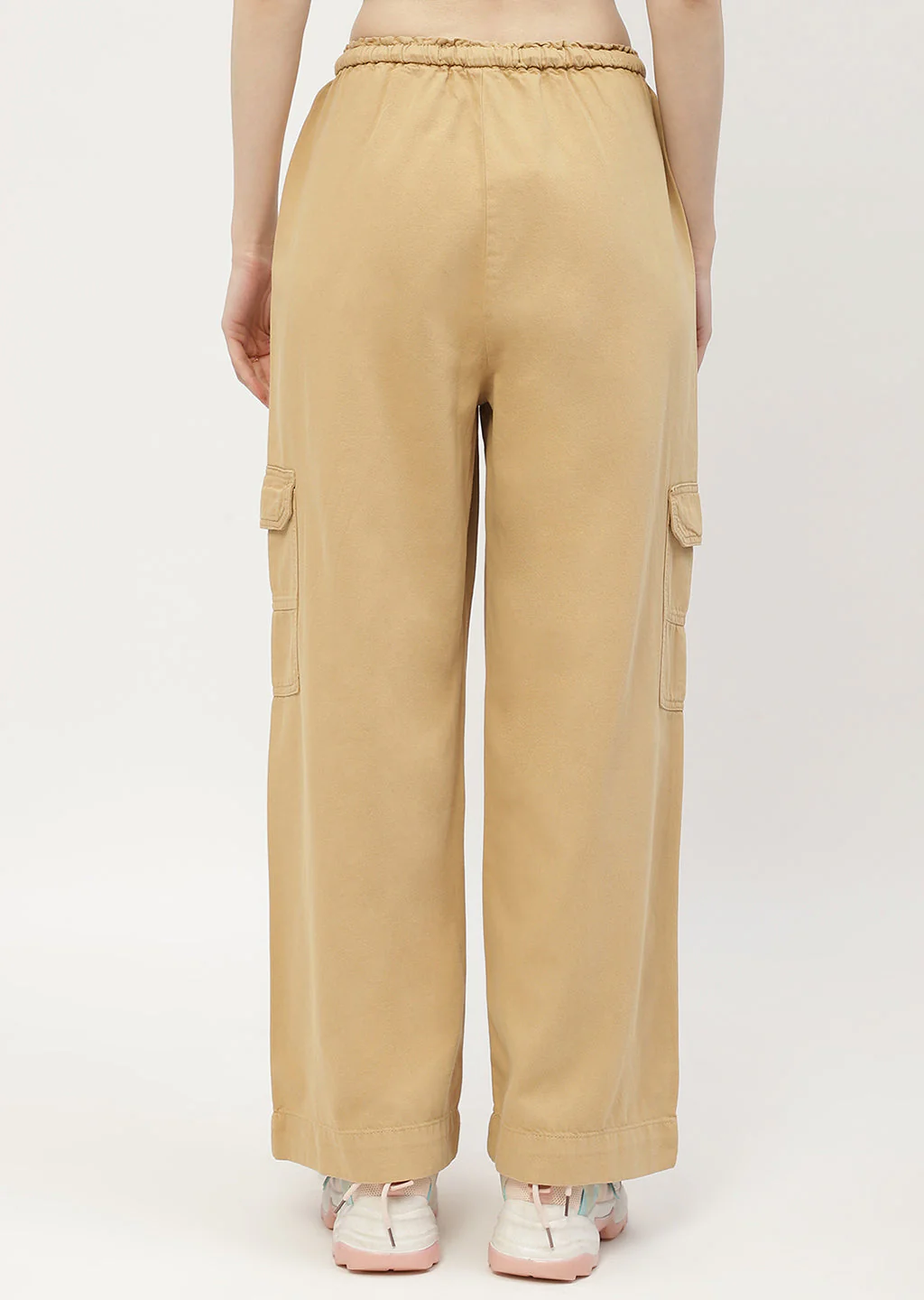 Madame Solid Yellow Cargo Jeans - Image 3