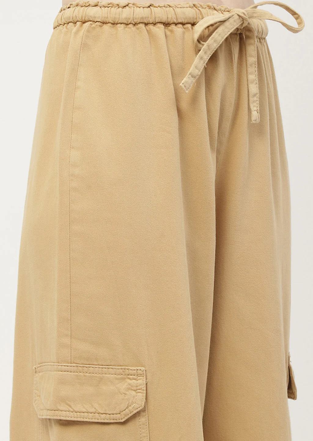 Madame Solid Yellow Cargo Jeans - Image 6