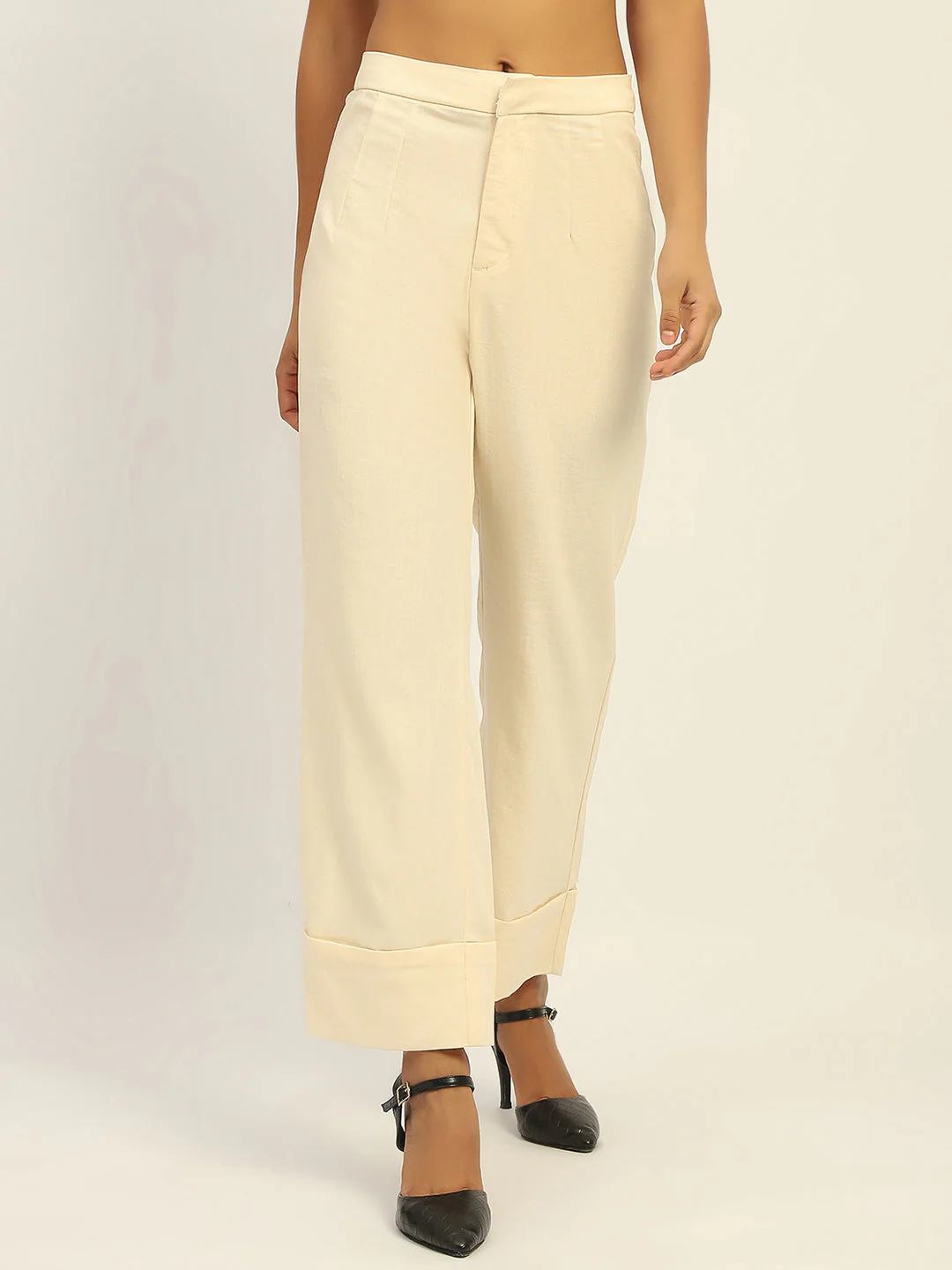 Madame Straight Leg Off White Trousers - Image 4