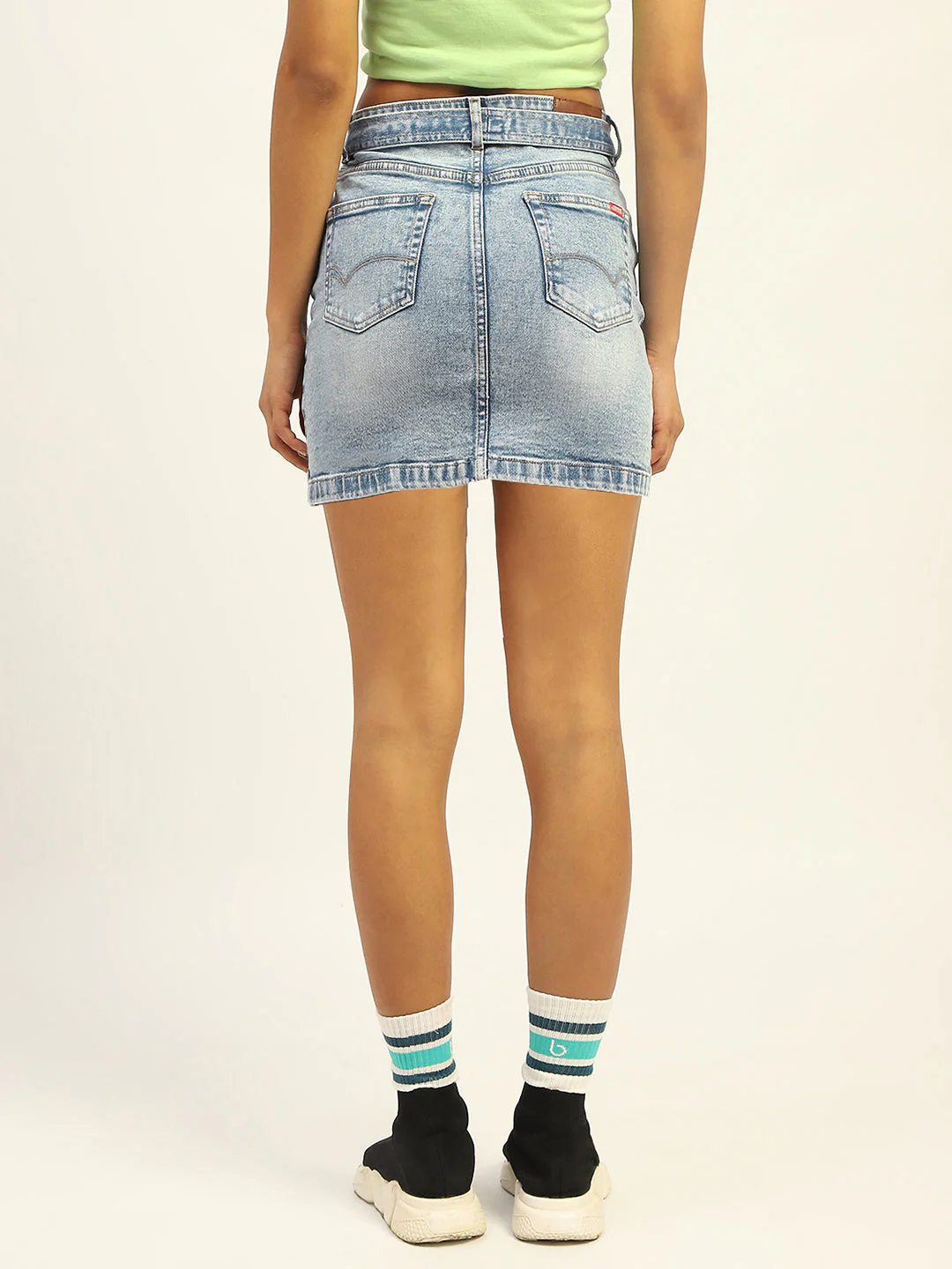 Madame Blue Cotton Denim Skirt - Image 3