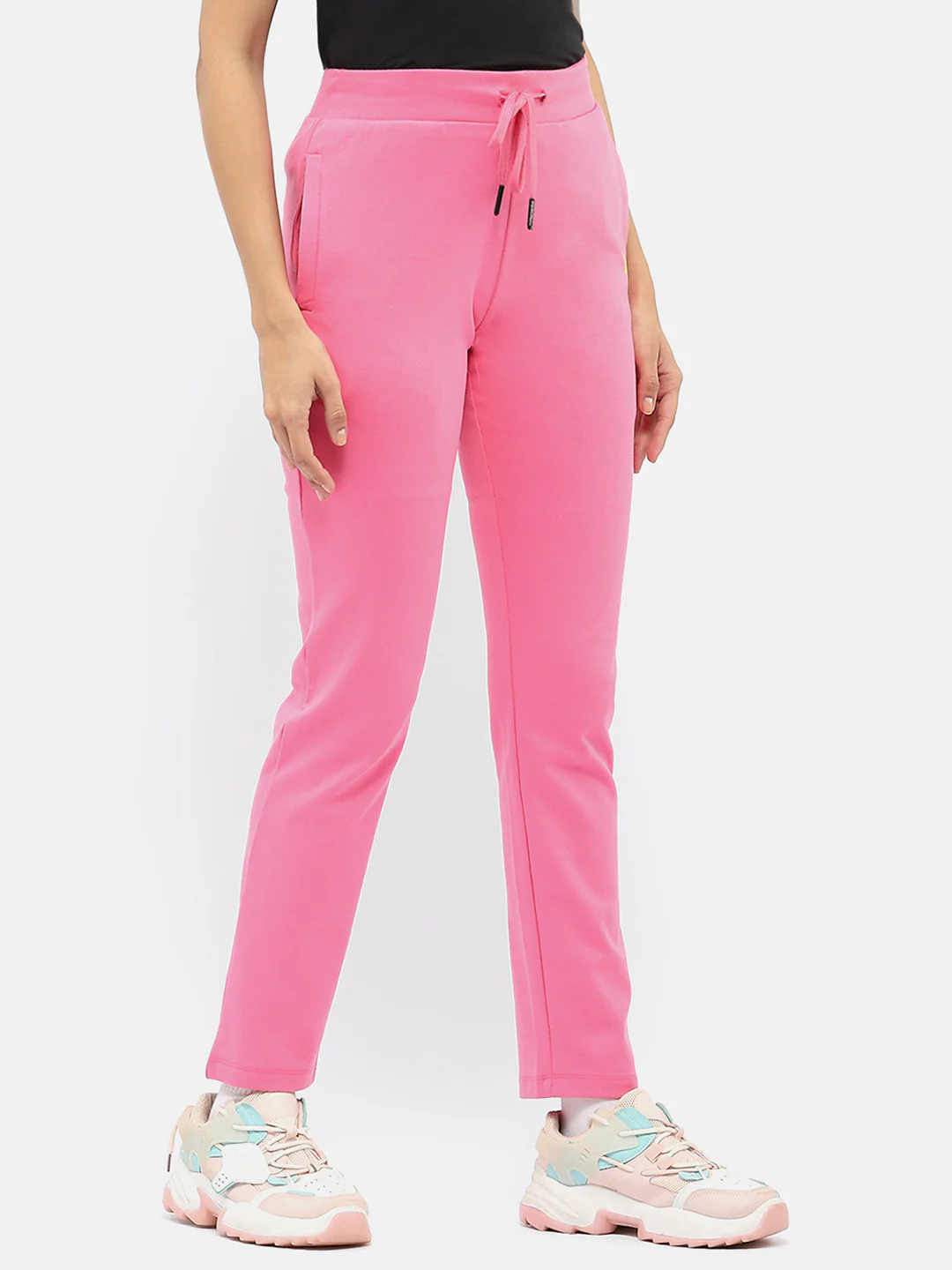 Madame Solid Hot Pink Track Pants - Image 3