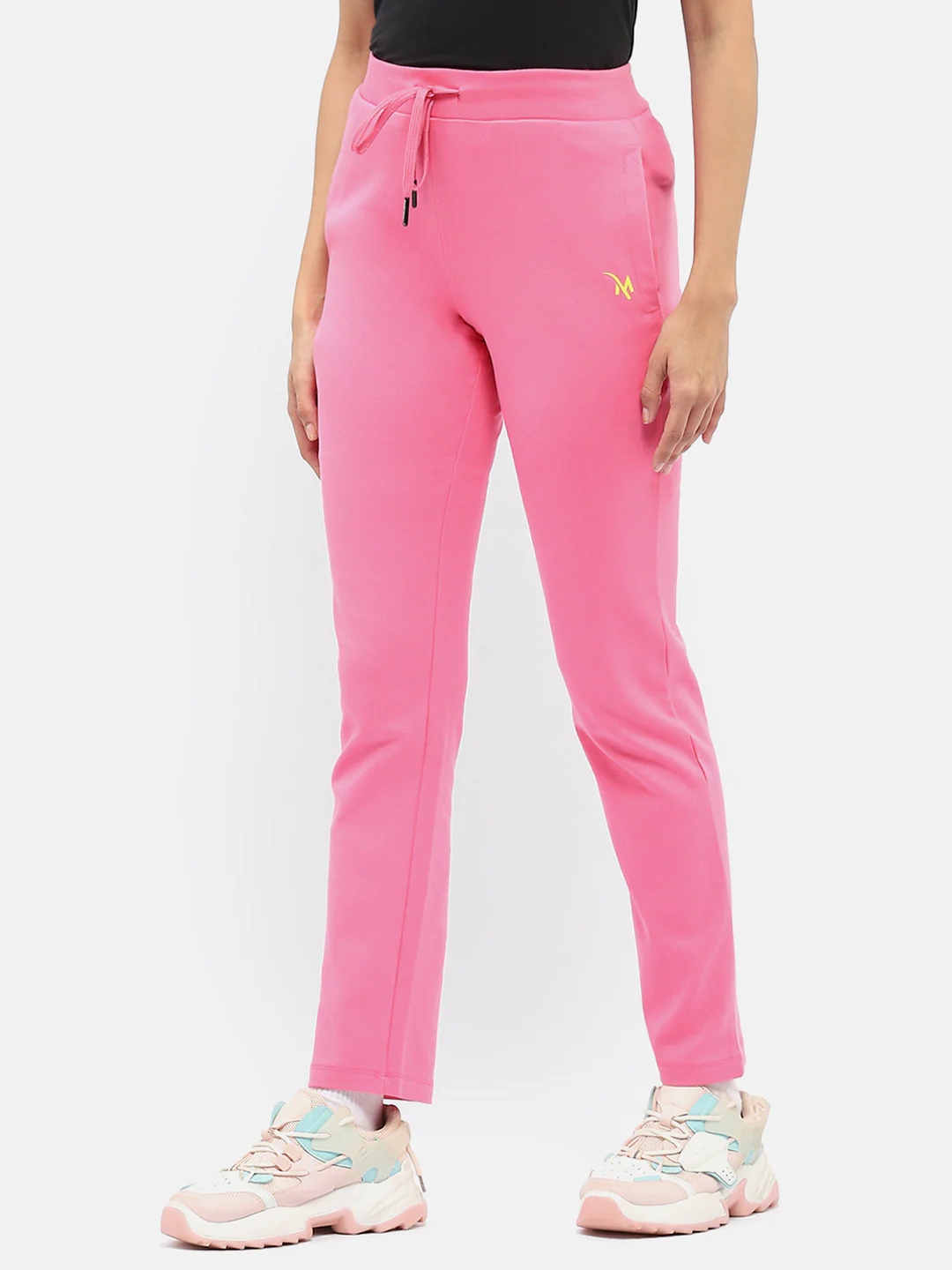 Madame Solid Hot Pink Track Pants - Image 4