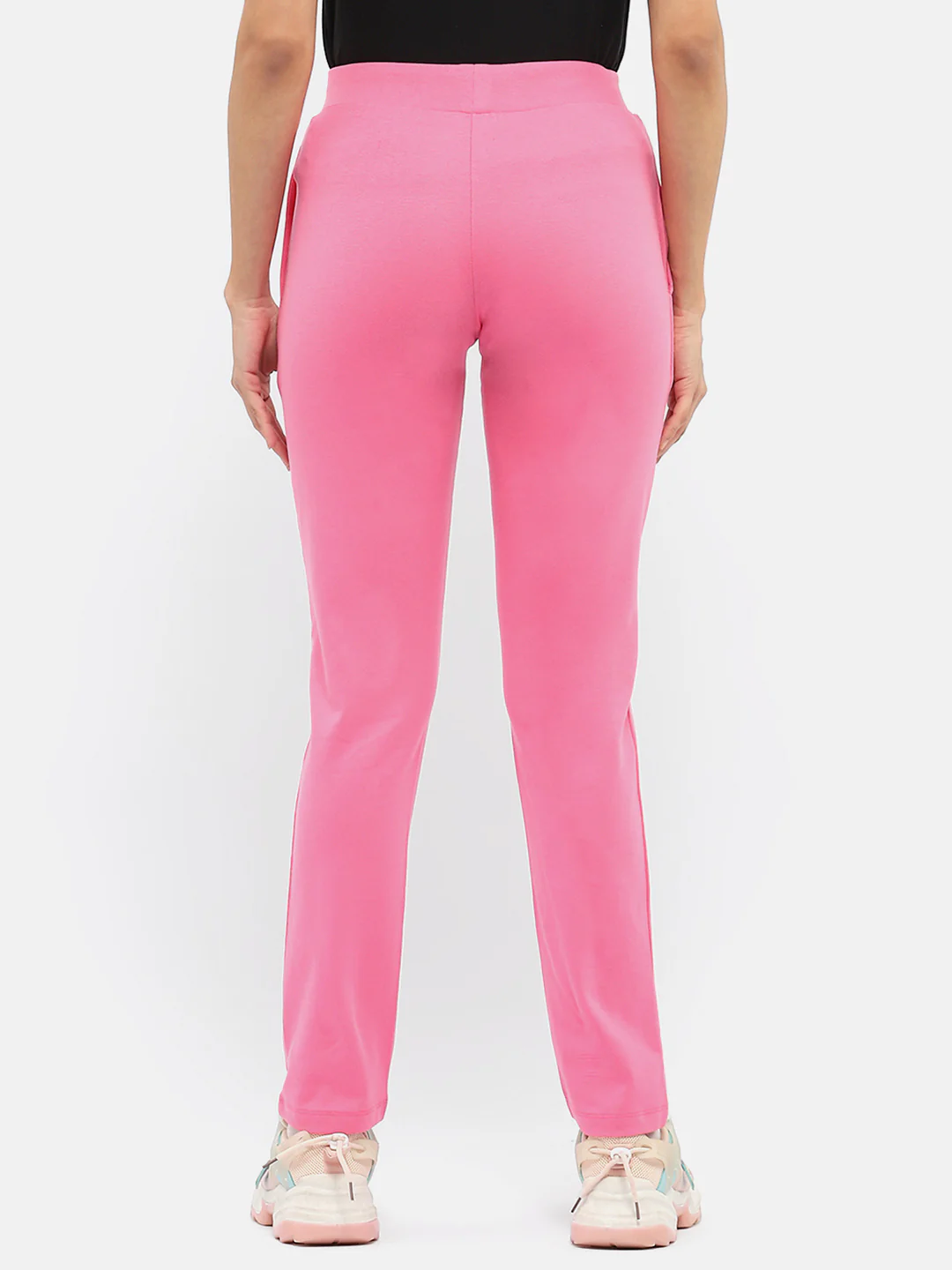 Madame Solid Hot Pink Track Pants - Image 5