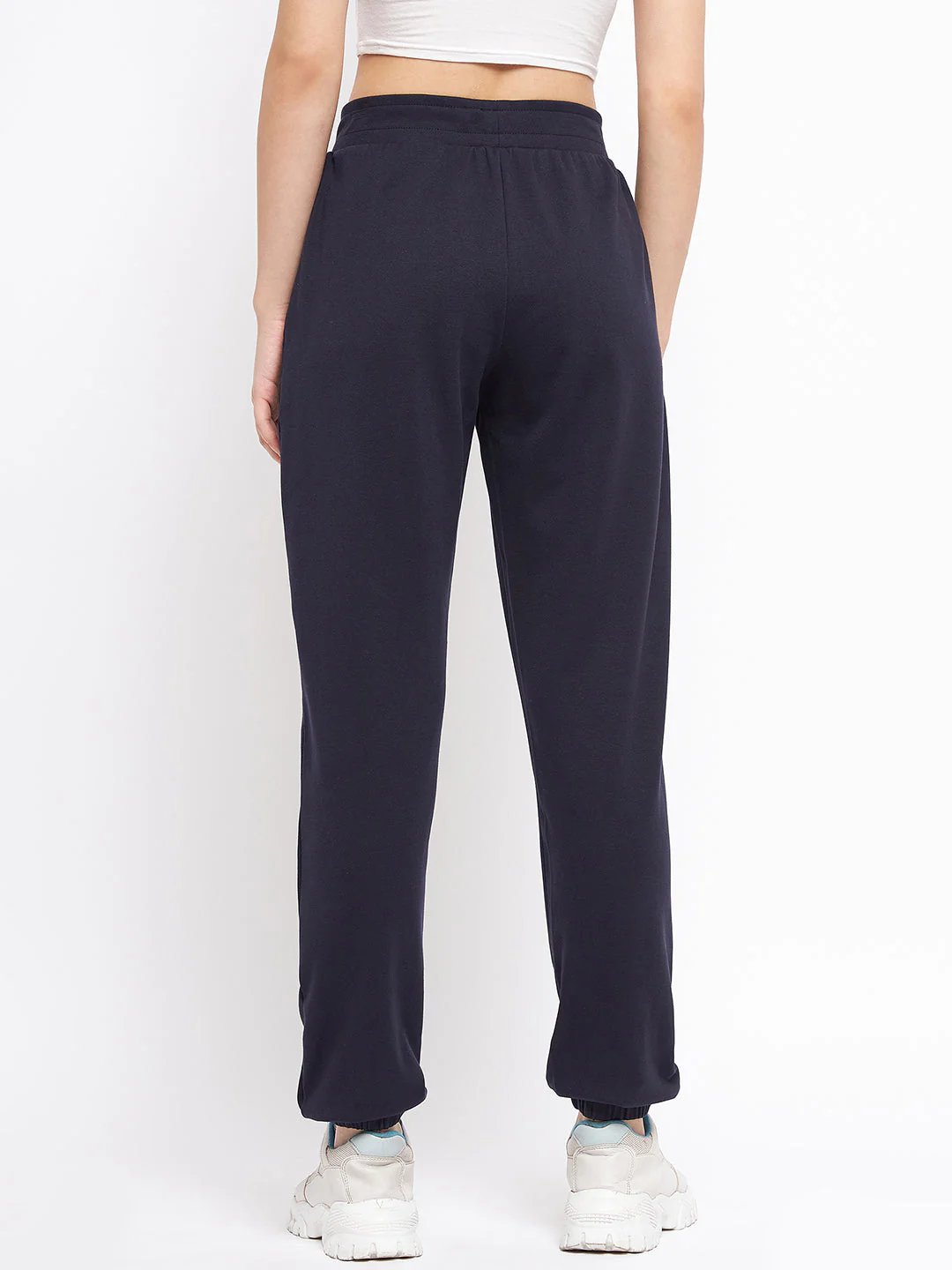 Madame Elastic Hem Navy Track Bottom - Image 5