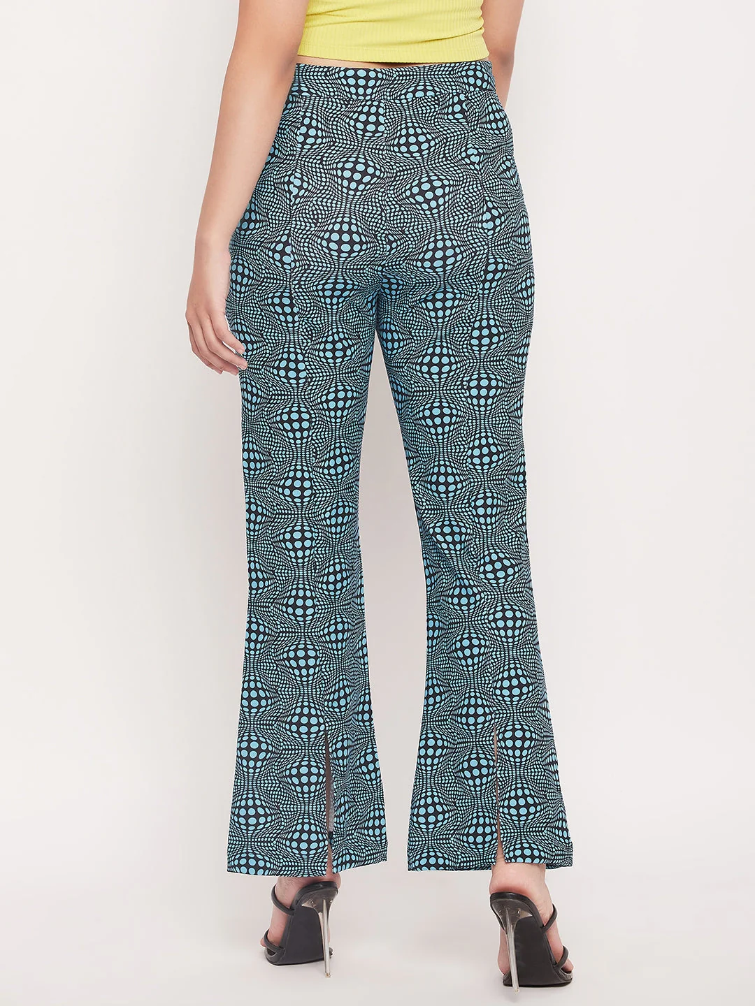 Madame Aqua Checked Plazo - Image 5