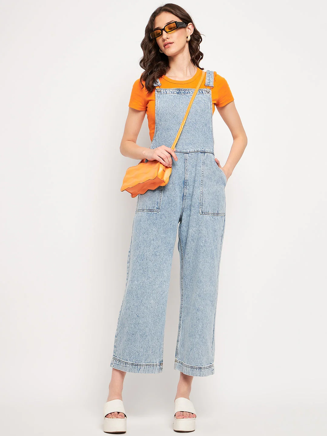 Madame Blue Denim Dungarees - Image 2