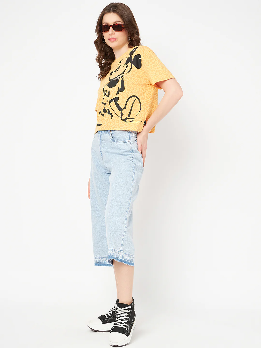 Madame Disney and Animal Printed Mustard Yellow Cotton Top - Image 2