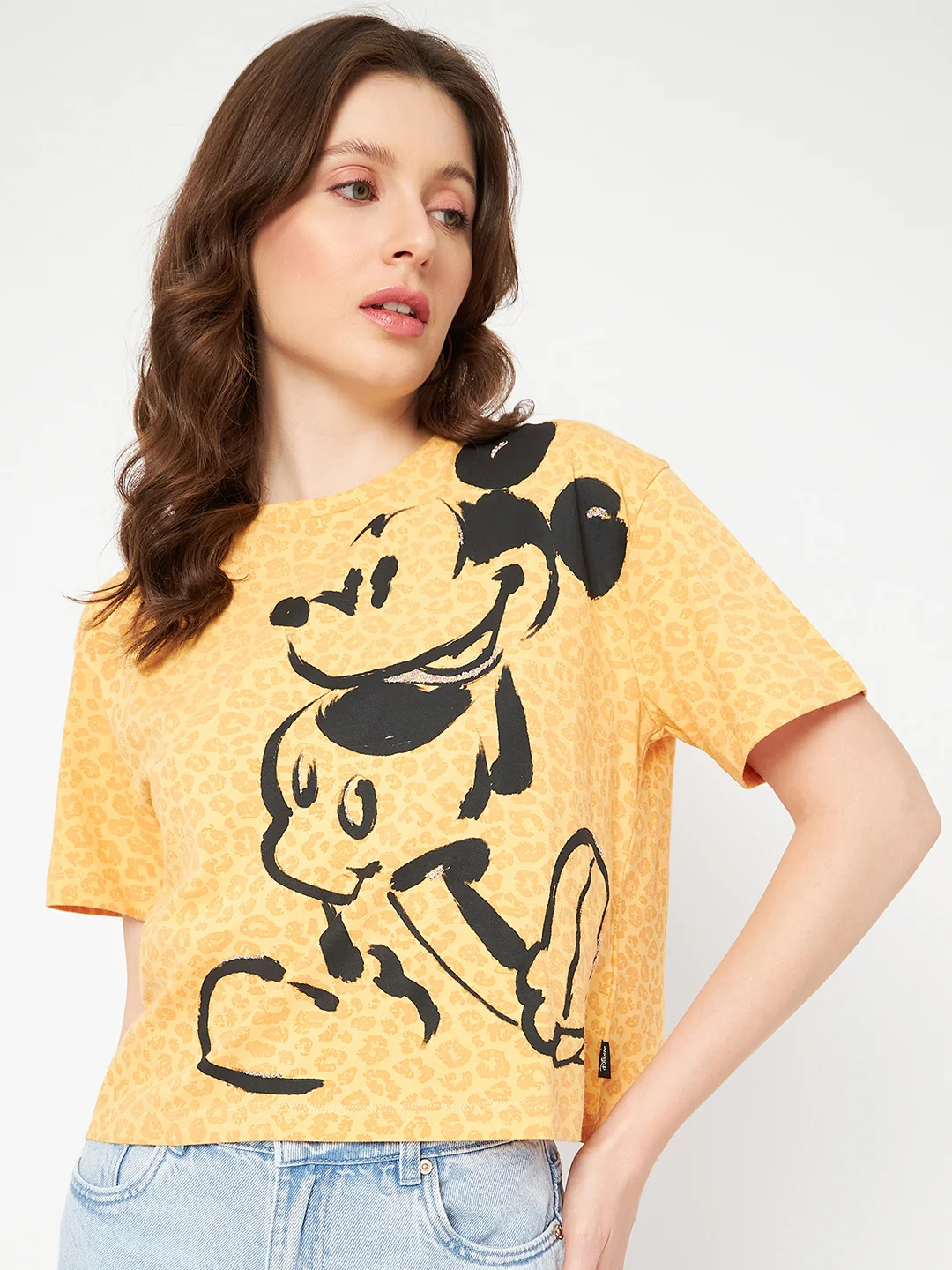 Madame Disney and Animal Printed Mustard Yellow Cotton Top - Image 3