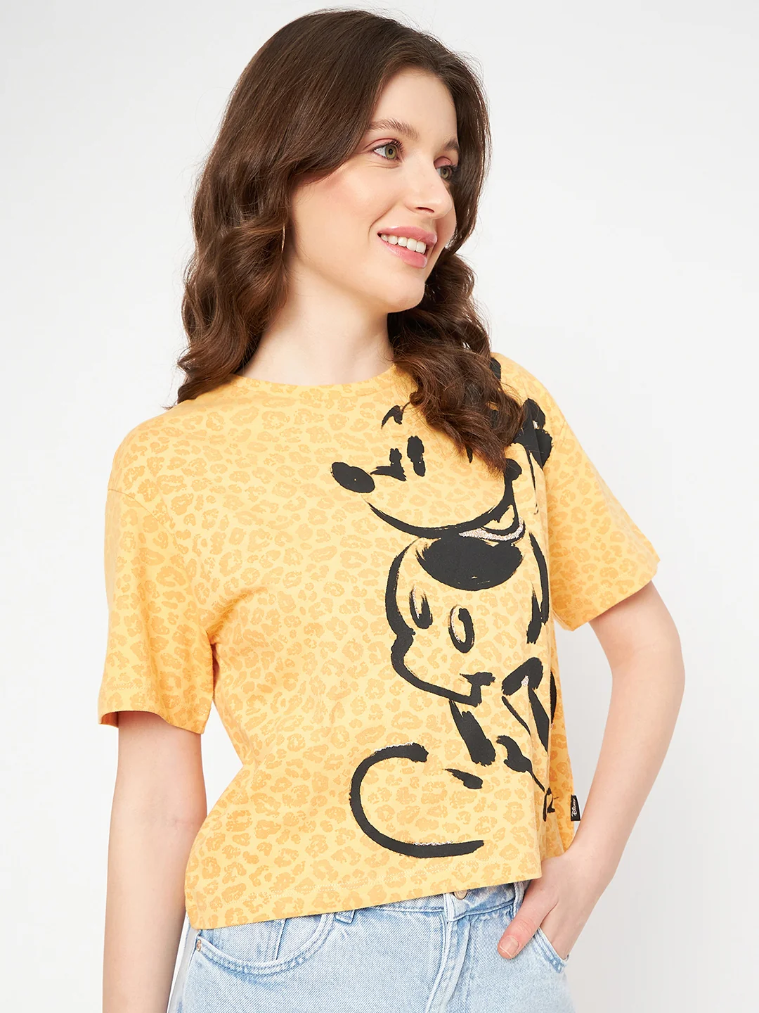 Madame Disney and Animal Printed Mustard Yellow Cotton Top - Image 4
