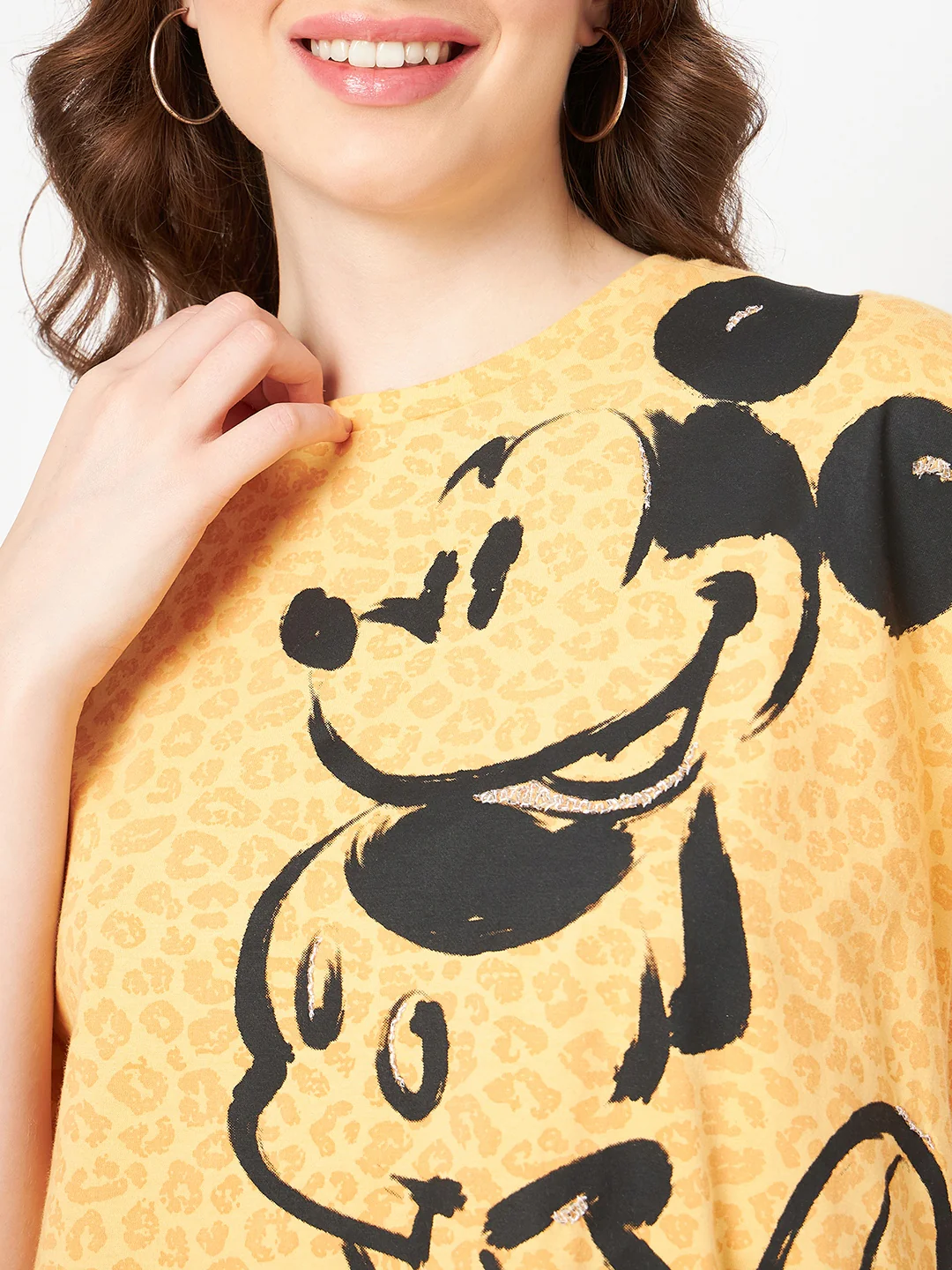 Madame Disney and Animal Printed Mustard Yellow Cotton Top - Image 7