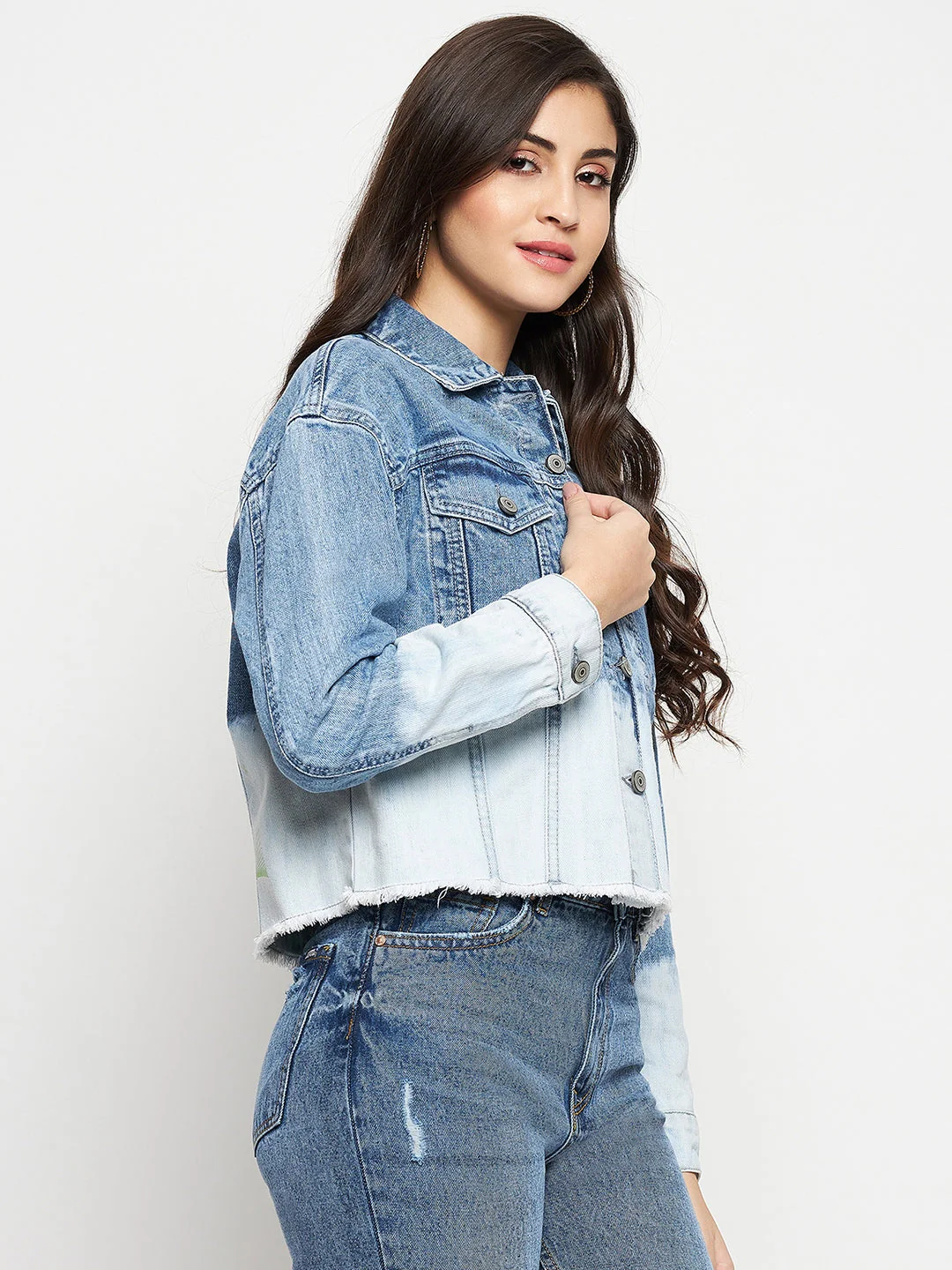 Madame Disney Print Double-Wash Denim Jacket - Image 3